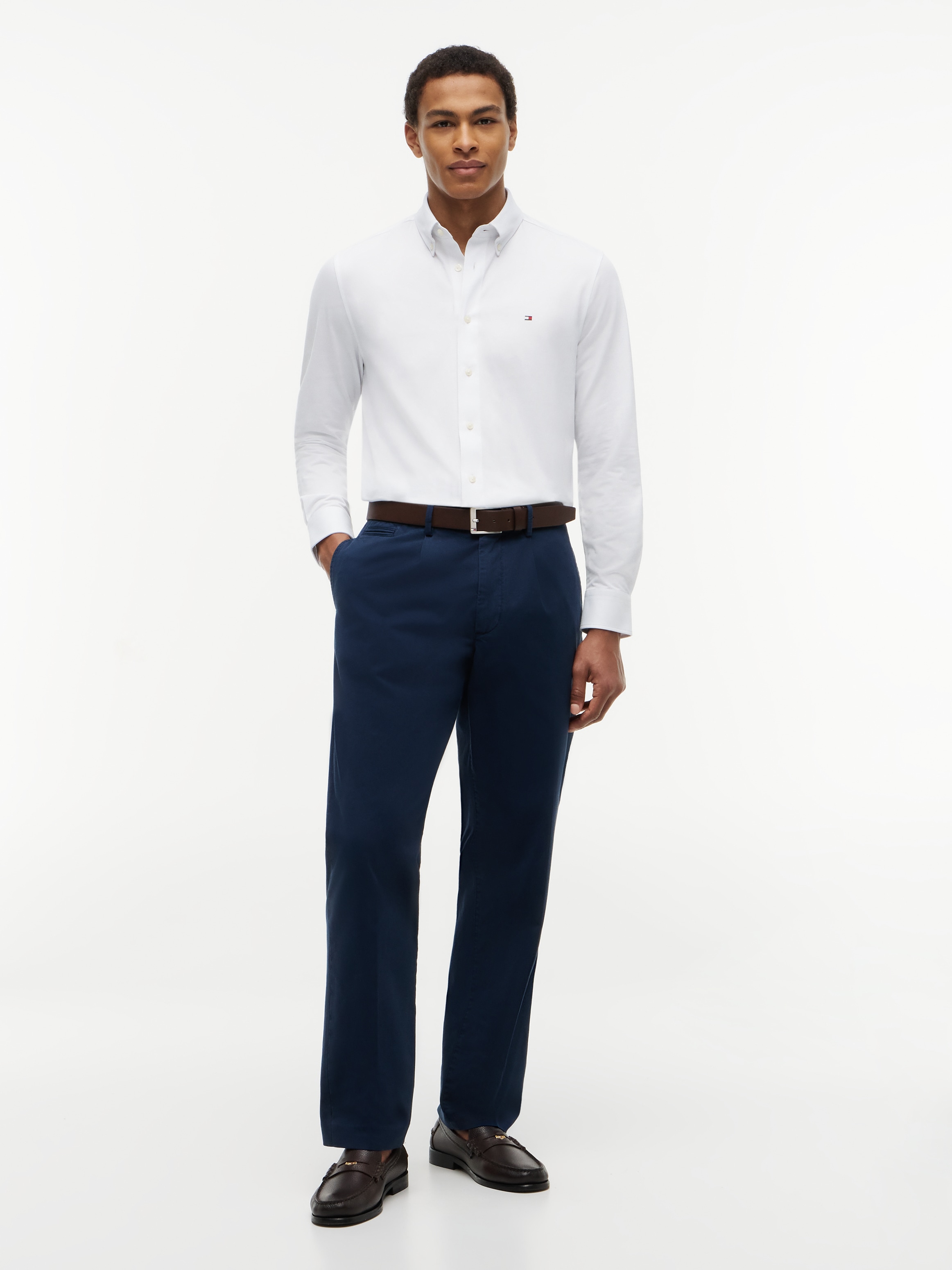 Tommy Hilfiger Chemise à manches longues »PERFORMANCE PIQUE OXFORD« Coupe droite piqué performance Oxford décontracté