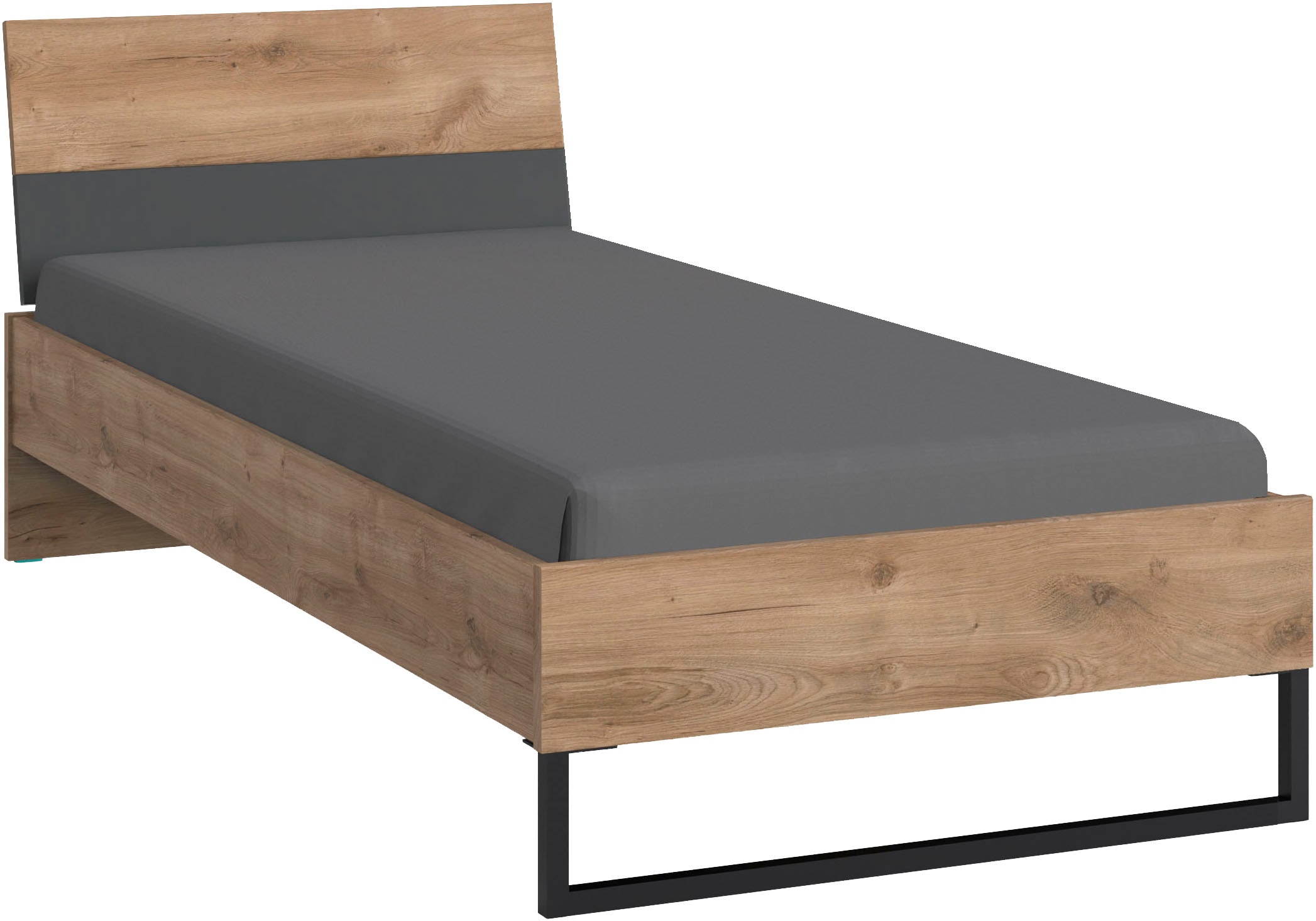 Image of Wimex Einzelbett "Texel erhältlich in den Breiten 90 & 140cm" Mit Metallkufe, Bett im Industrial Look