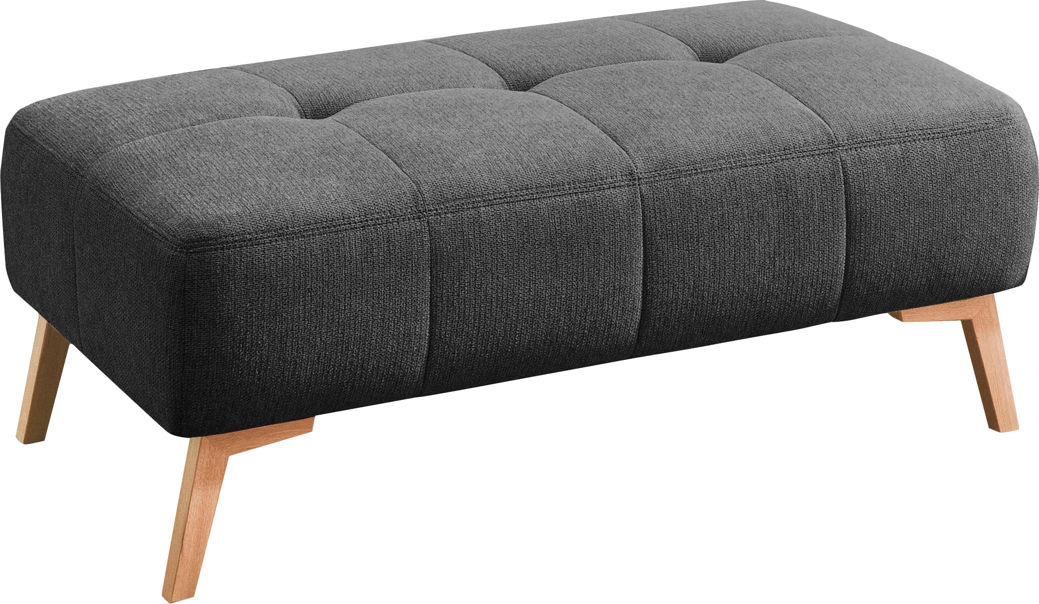 exxpo - sofa fashion Hocker, im skandinavischen Design mit Steppung und Holzfüssen