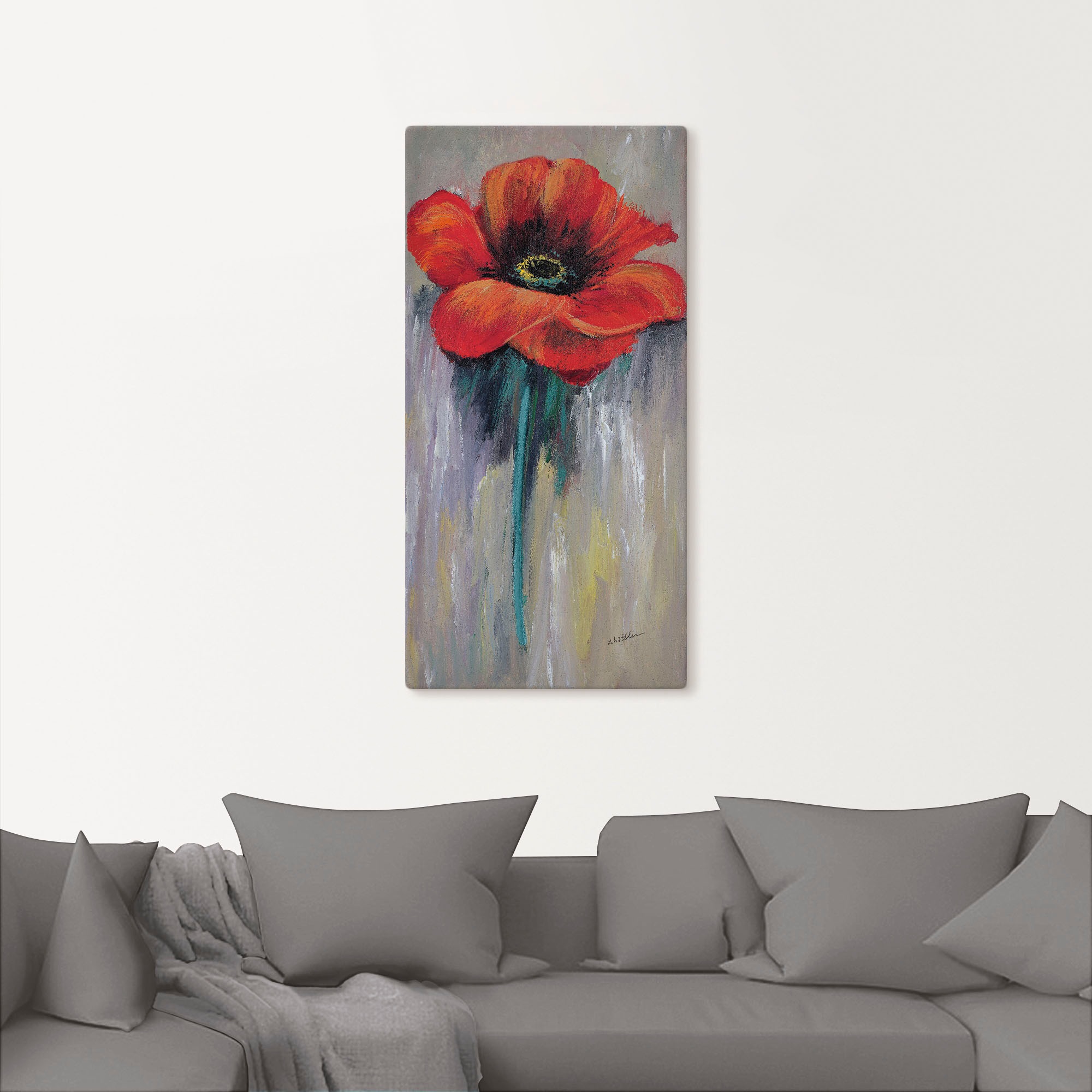 Artland Leinwandbild »Roter Mohn II«, Blumen, (1 St.), auf Keilrahmen gespannt
