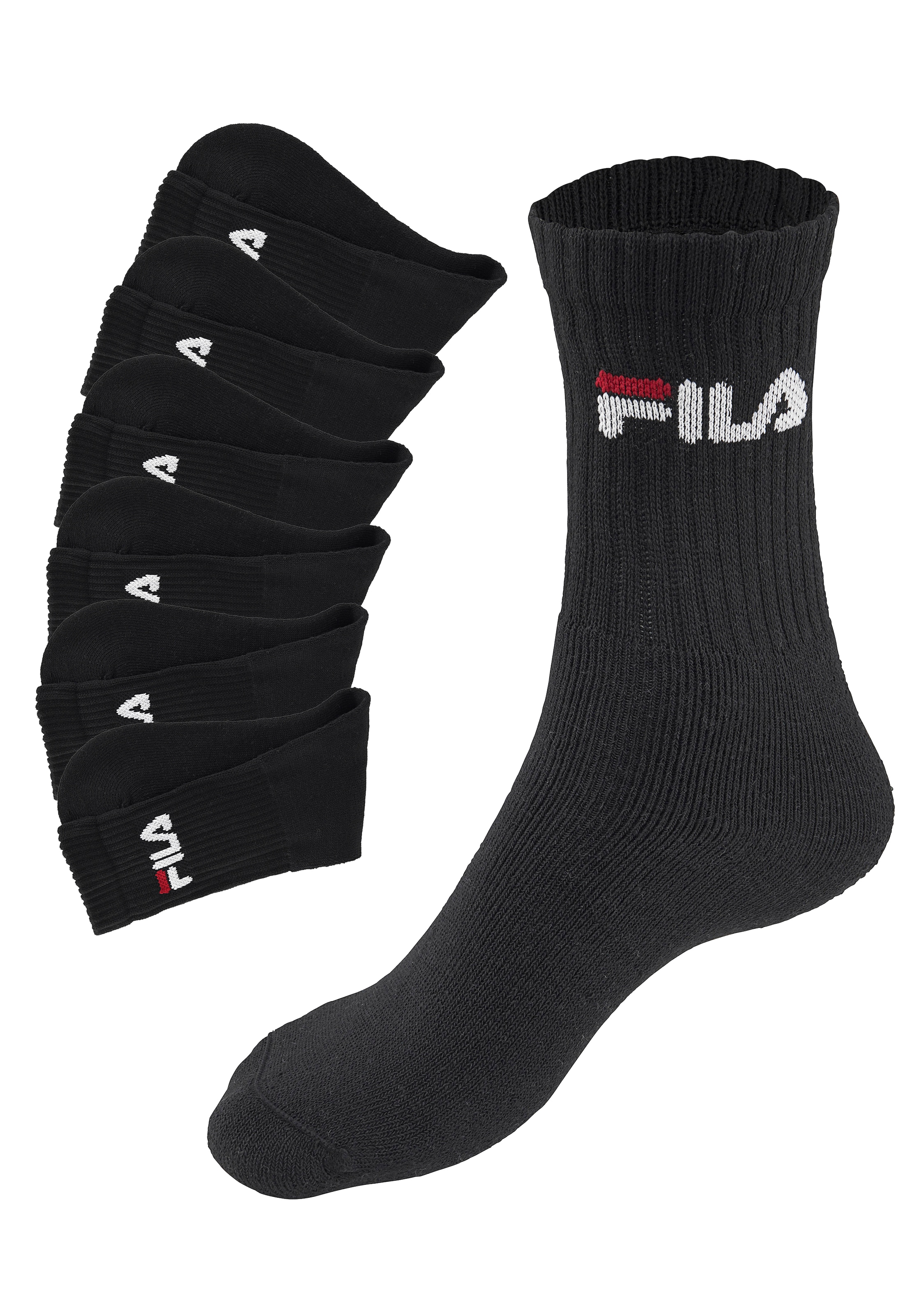 Fila Tennissocken »UNISEX CREW TENNIS FULL TERRY SOCKS« 6 Stk. tlg. Sportsocken, flache Zehennaht