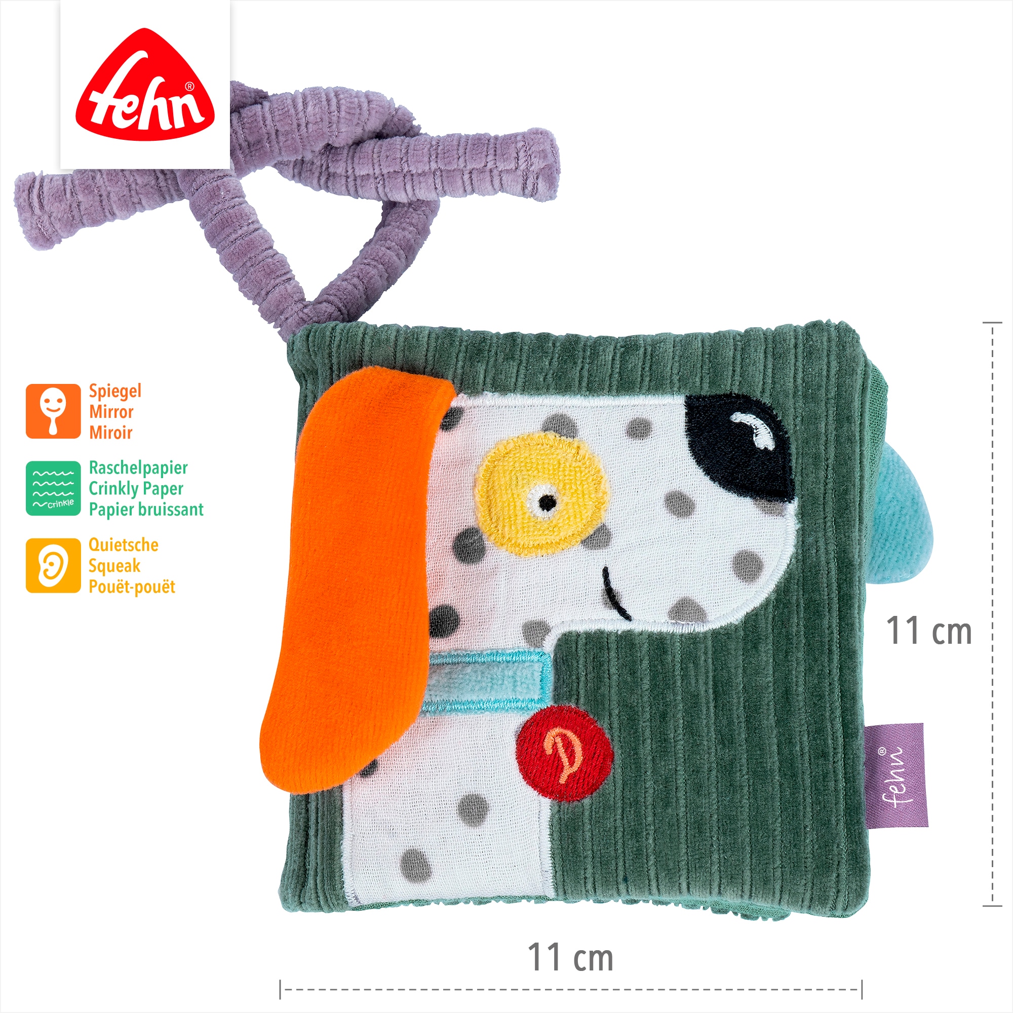 Fehn »Stoffbuch Hund Dotty« contient du coton bio