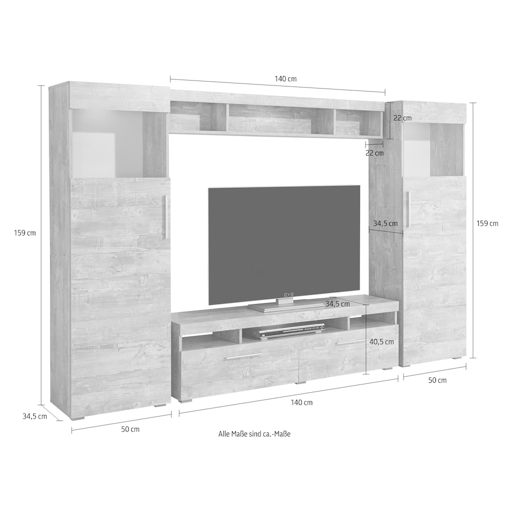 Wilmes Wohnwand »Imola«, (Set, 4 St.)