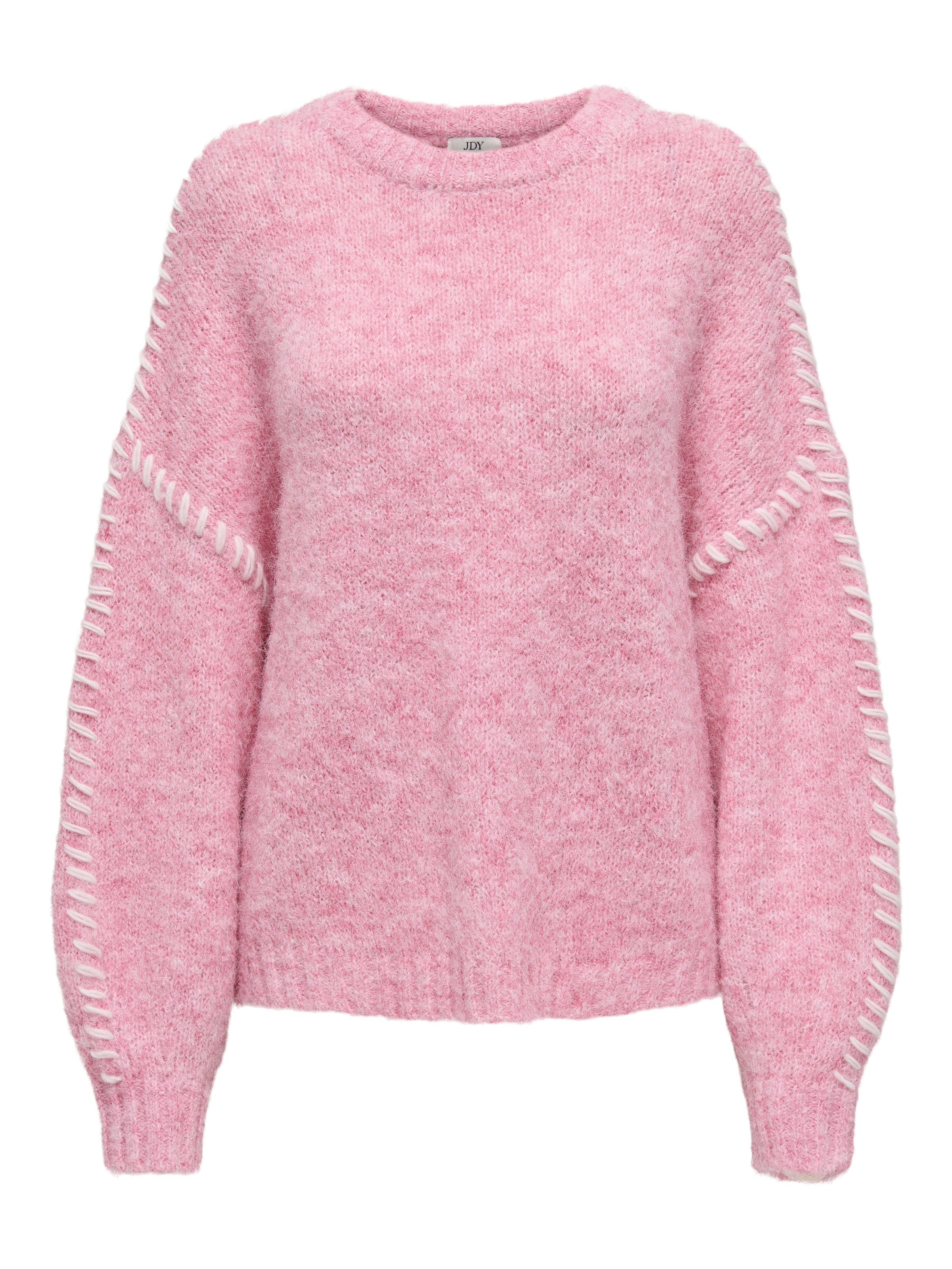 JDY Pull à col rond »JDYZOEY LIFE L/S ON STITCH PULL KNT NOOS« avec coutures décoratives