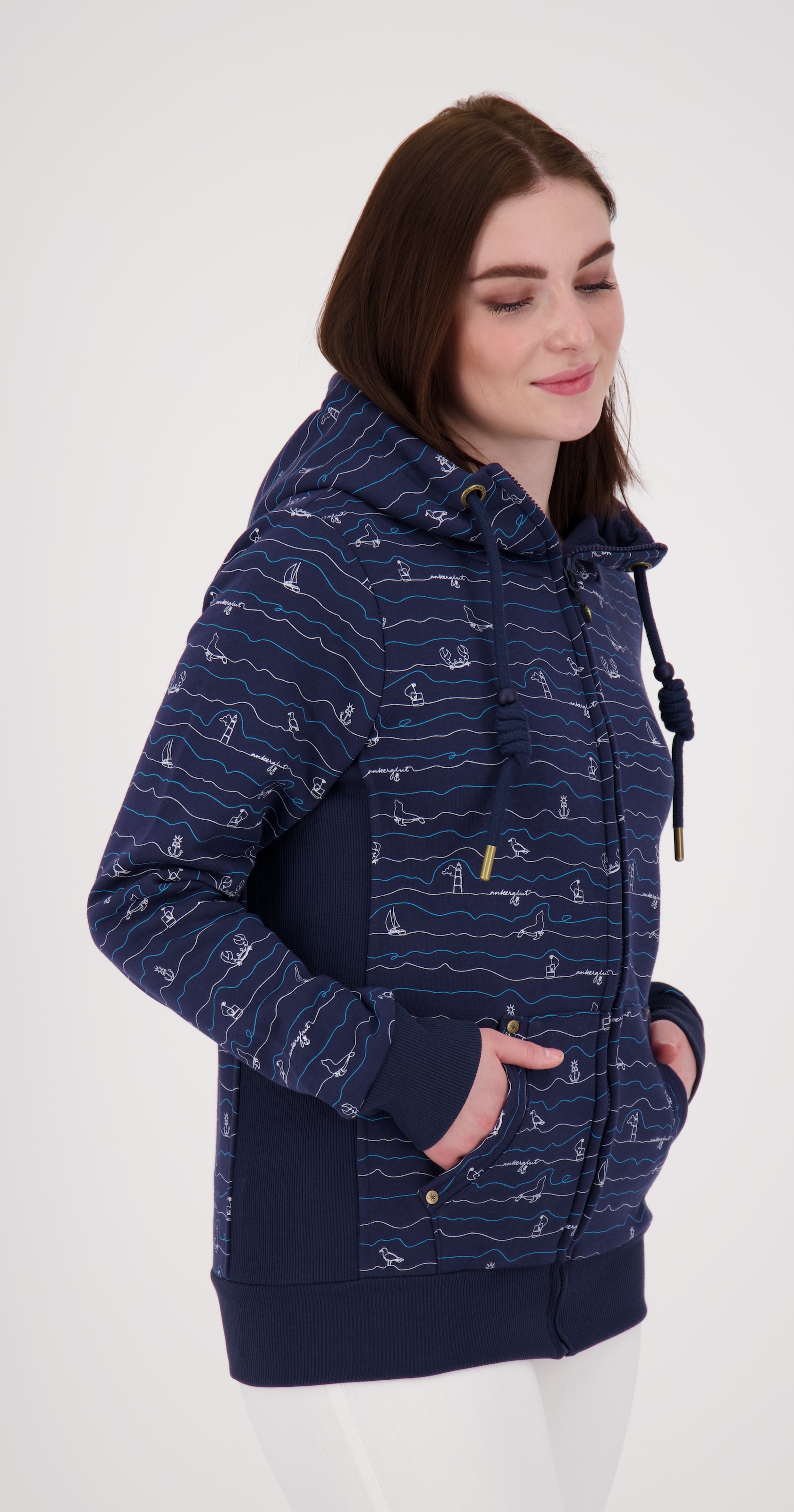 DEPROC Active Kapuzensweatshirt »ANKERGLUTWELLE«, Auch in Grossen Grössen erhältlich