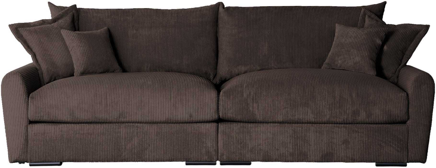 Home affaire Big-Sofa »Finca XL, B: 190 cm« 4 Zierkissen, Mega-Sofa, in Cord oder Chenille-Struktur, Federkern