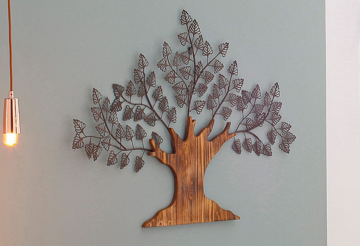 AND HOFMANN »Baum«, bas Holz Wanddekoobjekt MORE und Metall aus prix à LIVING Materialmix