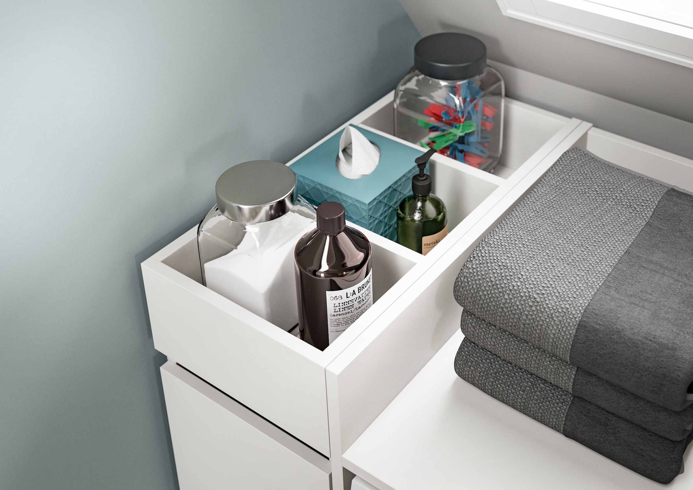 welltime Badmöbel-Set »FALAS, TOPSELLER!, 4-teilig, Hauswirtschaftsraum Set, Breite 190 cm« Set, bestehend aus: 2x Waschmaschinenumbauschrank und 2x Standregal, 4 Stk. tlg.