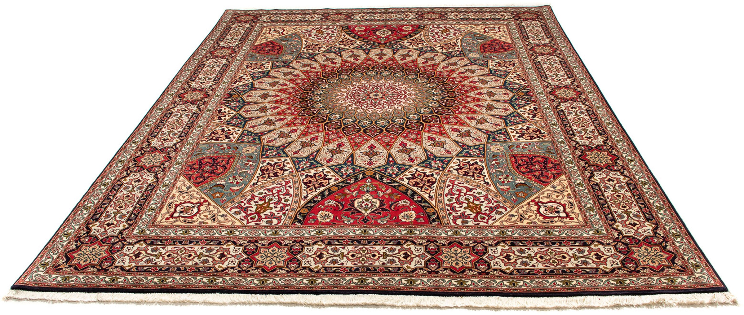 Image of morgenland Orientteppich »Perser - Täbriz - Royal - 260 x 203 cm - mehrfarbig«, rechteckig, 7 mm Höhe, Wohnzimmer, Handgeknüpft, Einzelstück mit Zertifikat bei Ackermann Versand Schweiz