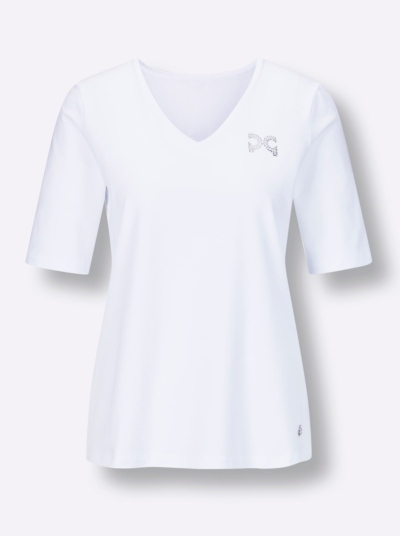 CREATION L PREMIUM V-Shirt »Pima-Baumwoll-Shirt«, (1 tlg.)