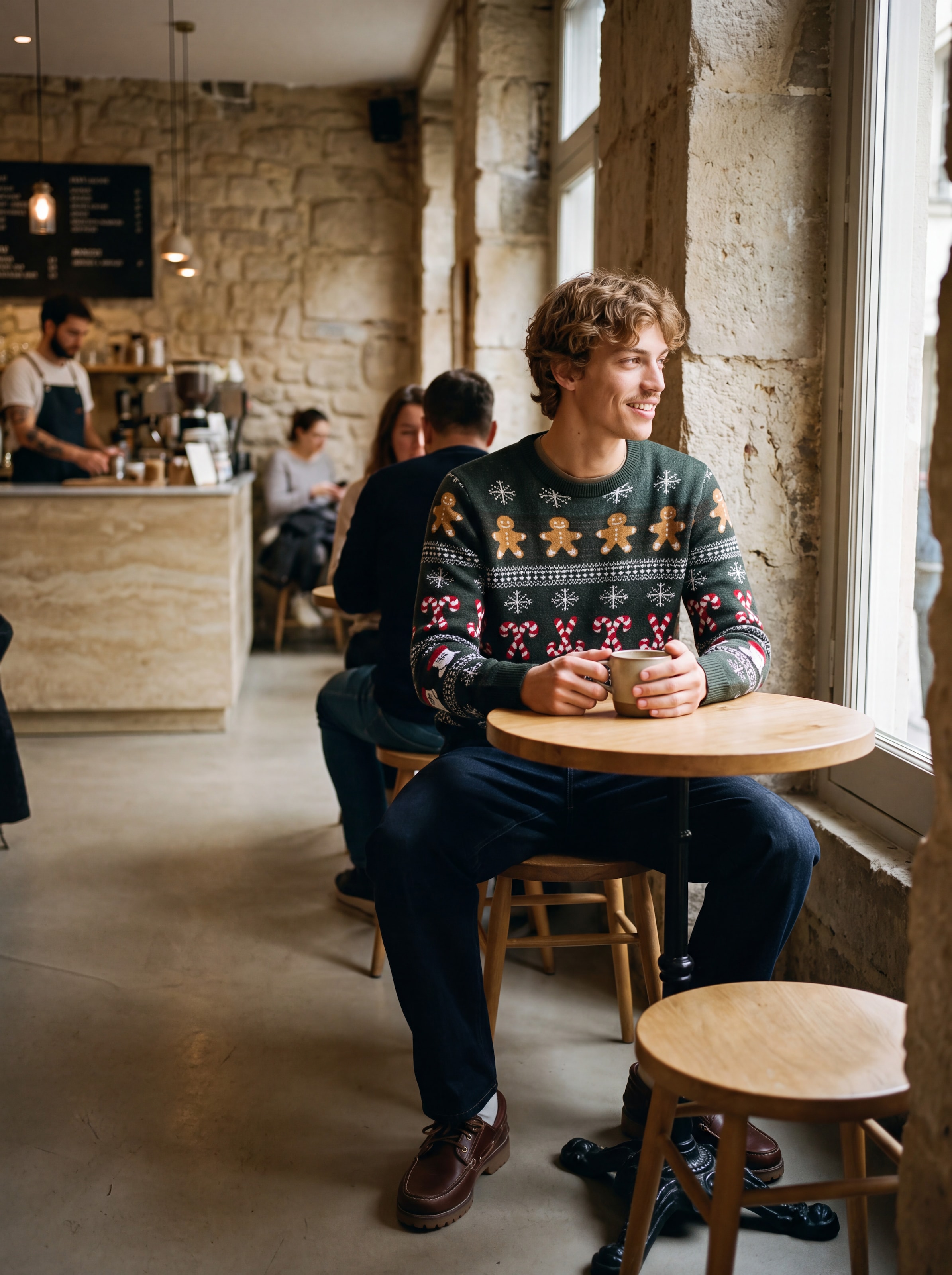 Jack & Jones Pull en tricot »JJXMAS SANTA KNIT CREW NECK« Kunstfaser, regular fit