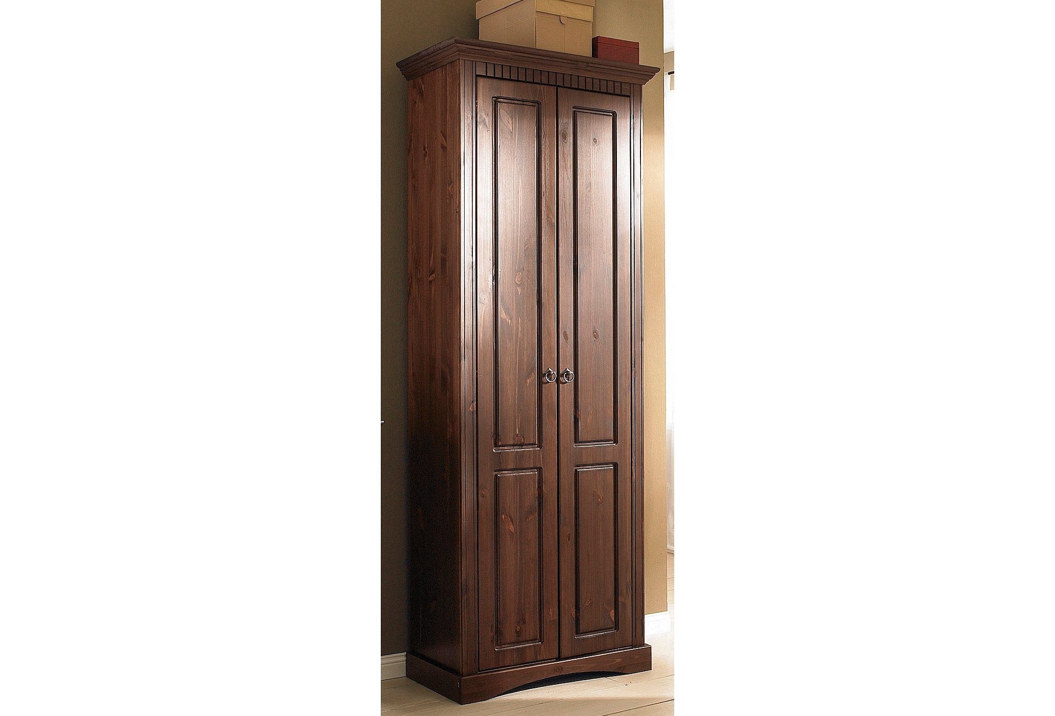 Image of GOODproduct Garderobenschrank "Rustic" aus massiver Kiefer, Breite 71 cm, mit Kassetenoptik