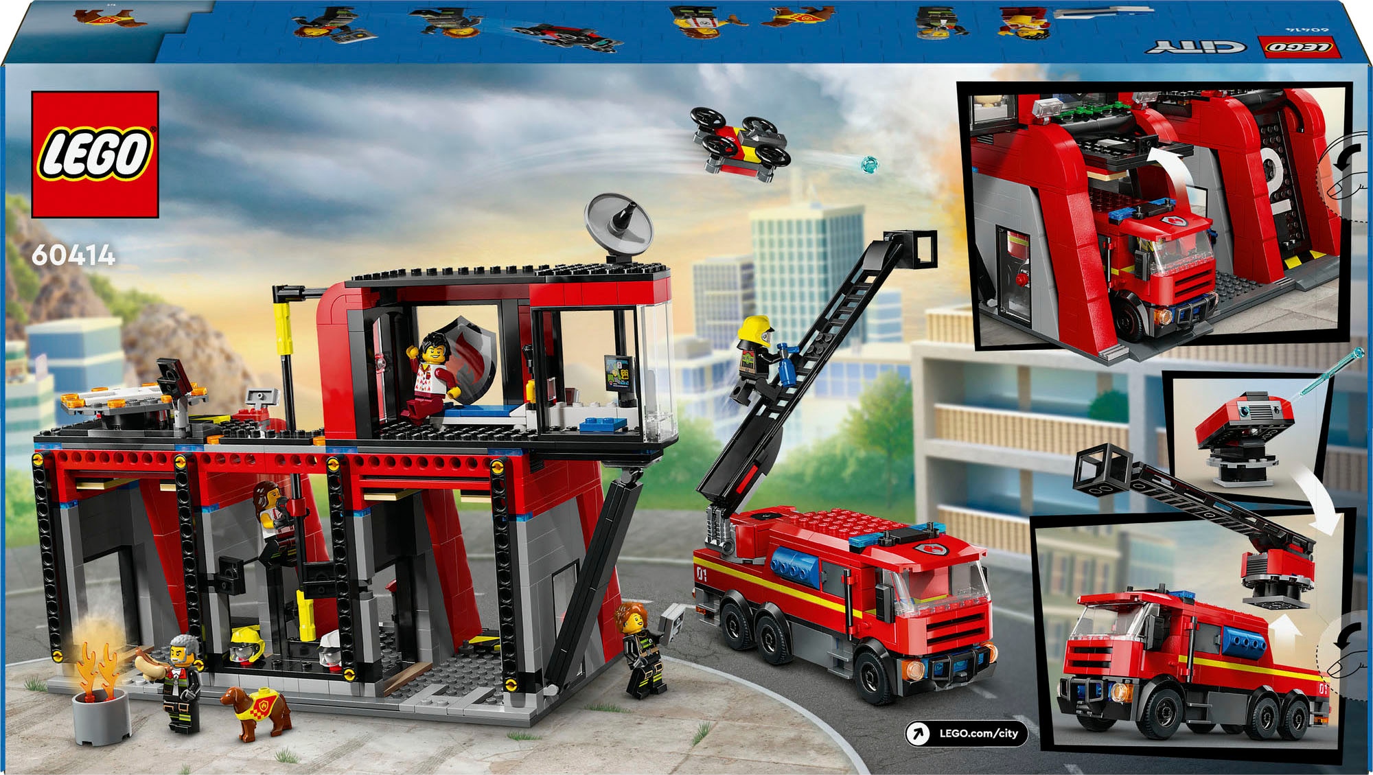 LEGO® Pions de construction »Feuerwehrstation mit Drehleiterfahrzeug (60414), LEGO City« Made in Europe