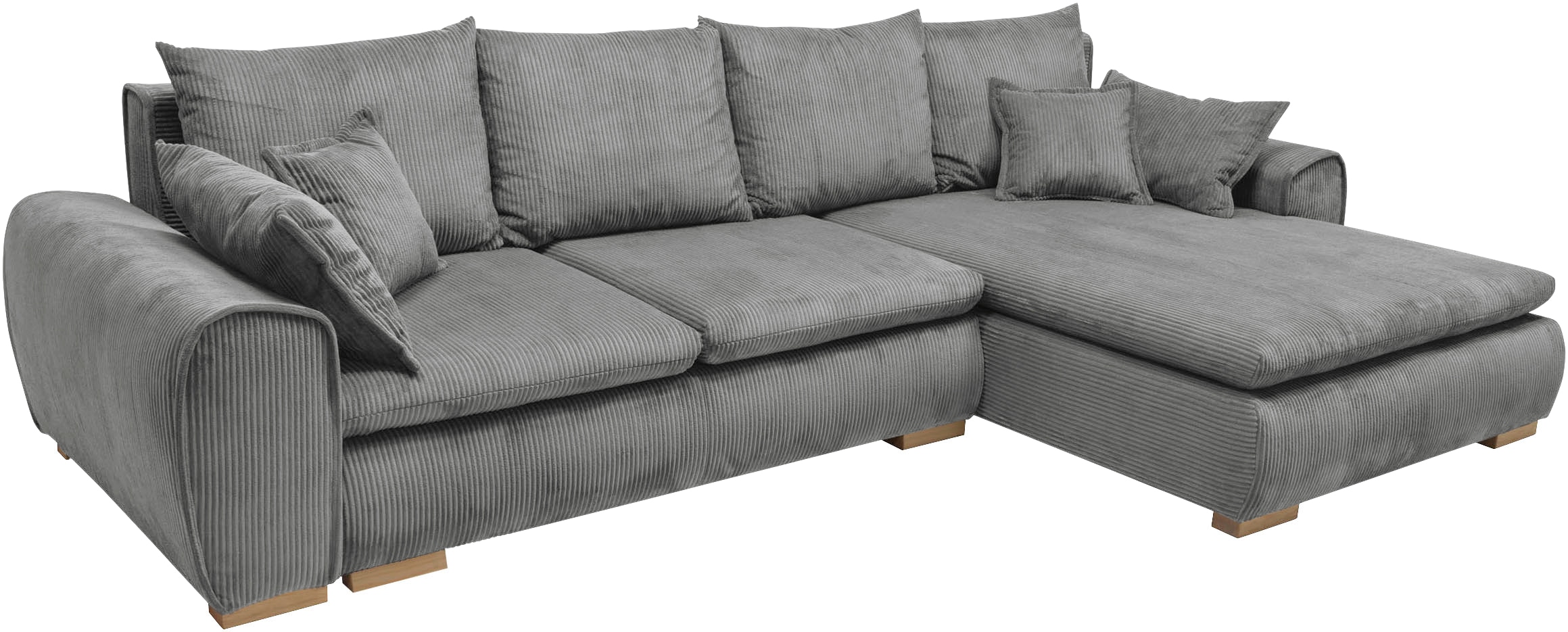 Home affaire Ecksofa »Katja L-Form, B: 325 cm - OTTO. Verlässliche Qualität.« mit Bettfunktion, Bettkasten & 4 Zierkissen