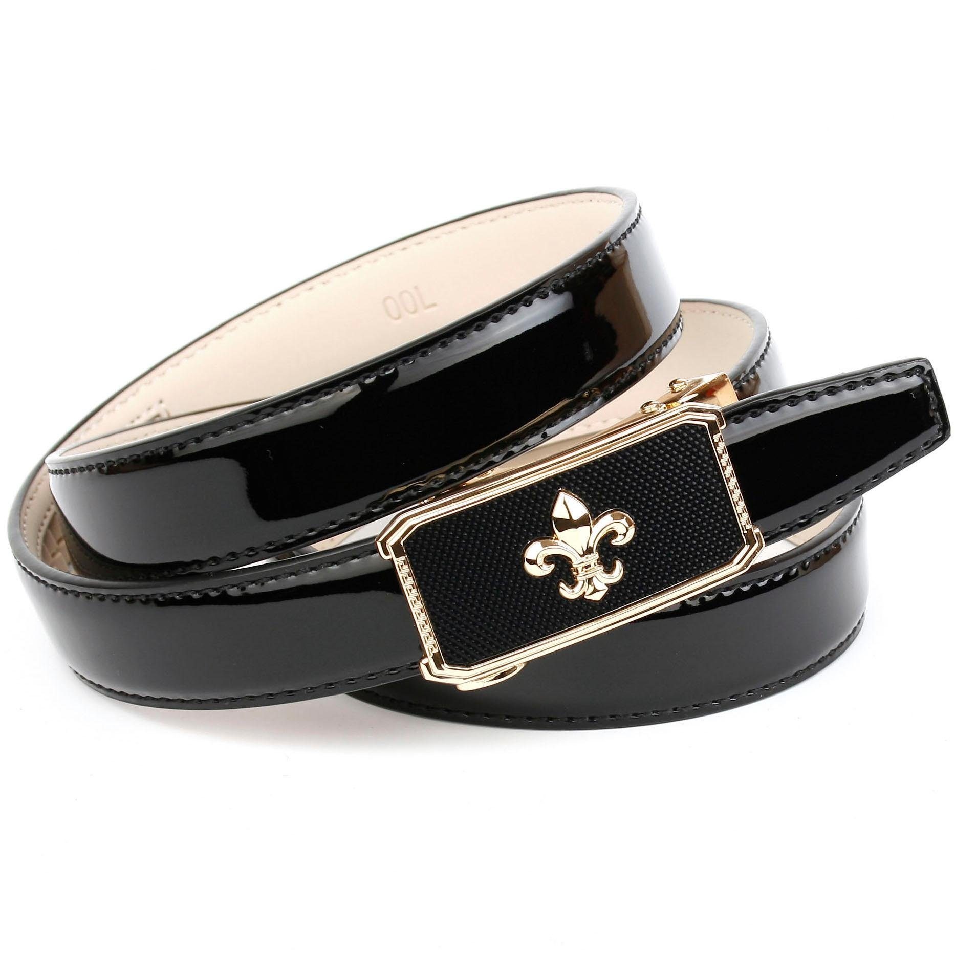 Image of Anthoni Crown Ledergürtel, mit Lilie, Lack-Optik, glänzend bei Ackermann Versand Schweiz