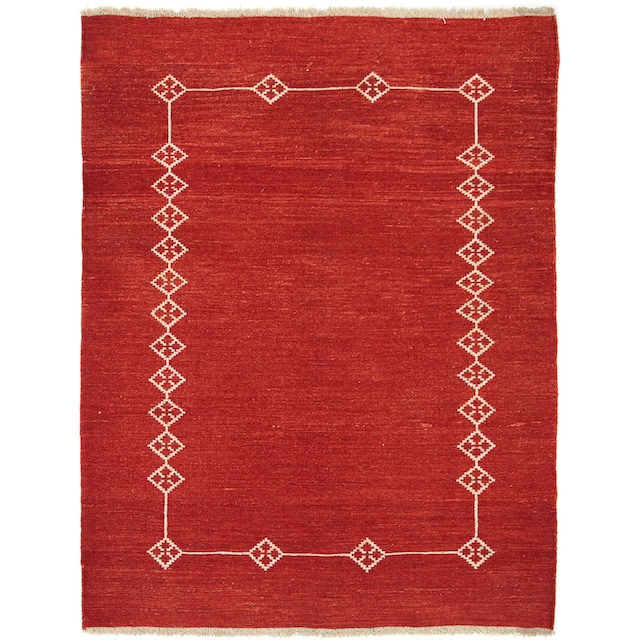 Teppich handgeknüpft kaufen »Gabbeh bequem Wollteppich morgenland rot«, rechteckig, handgeknüpft