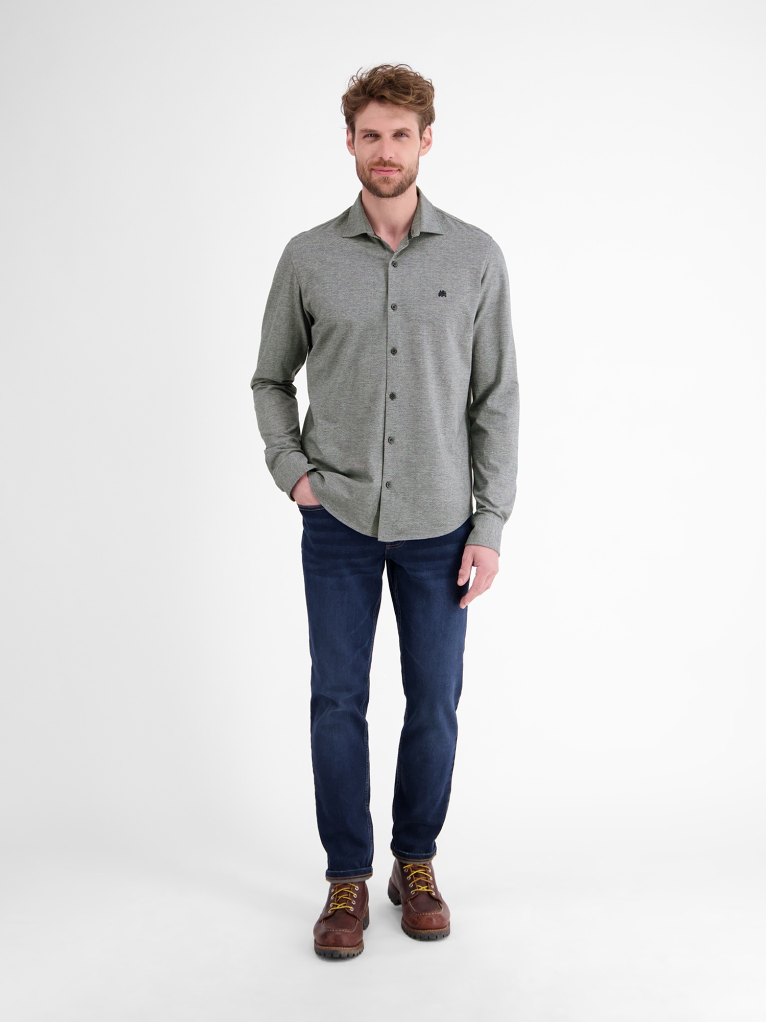 LERROS Chemise à manches longues »Herren Jerseyhemd, Stil trifft auf Komfort«