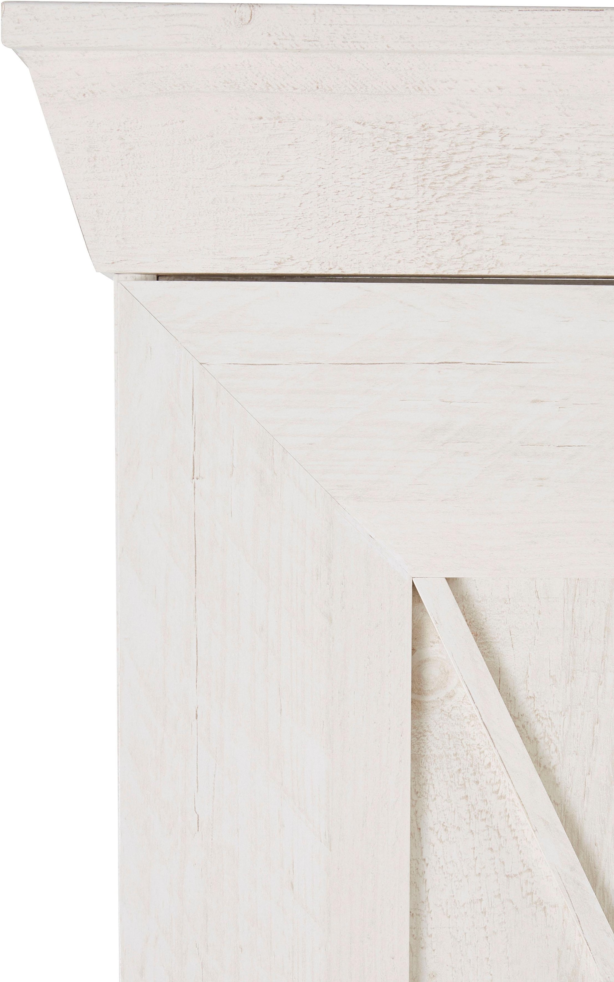 FORTE Kleiderschrank »Kashmir, klassischer Landhausstil, Made in Europe« Masse (B/T/H): 255/63/221 cm,  mit Spiegel und dekorativen Fräsungen und Elementen