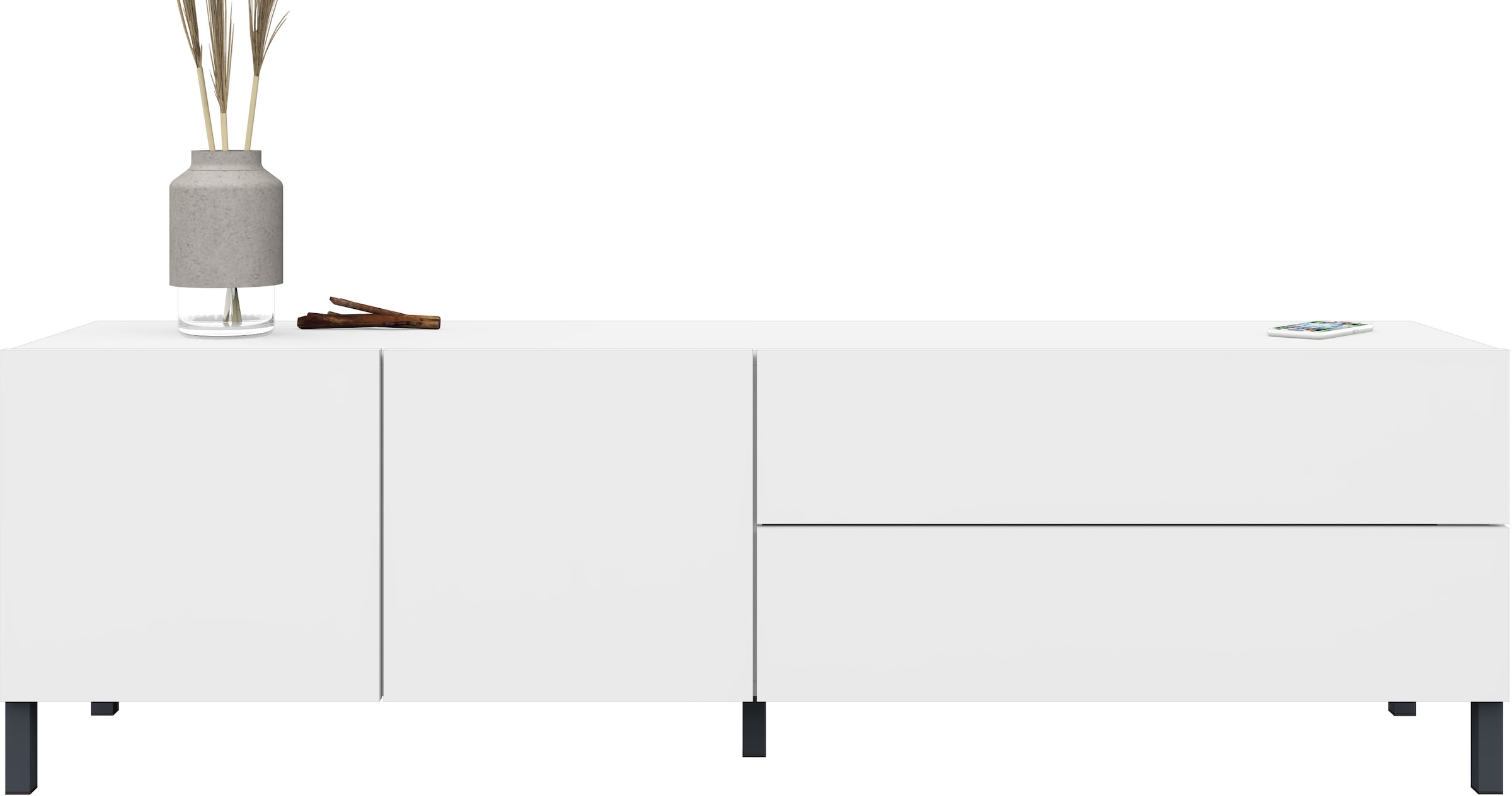 borchardt Möbel Lowboard Metallfüsse, grifflose Optik