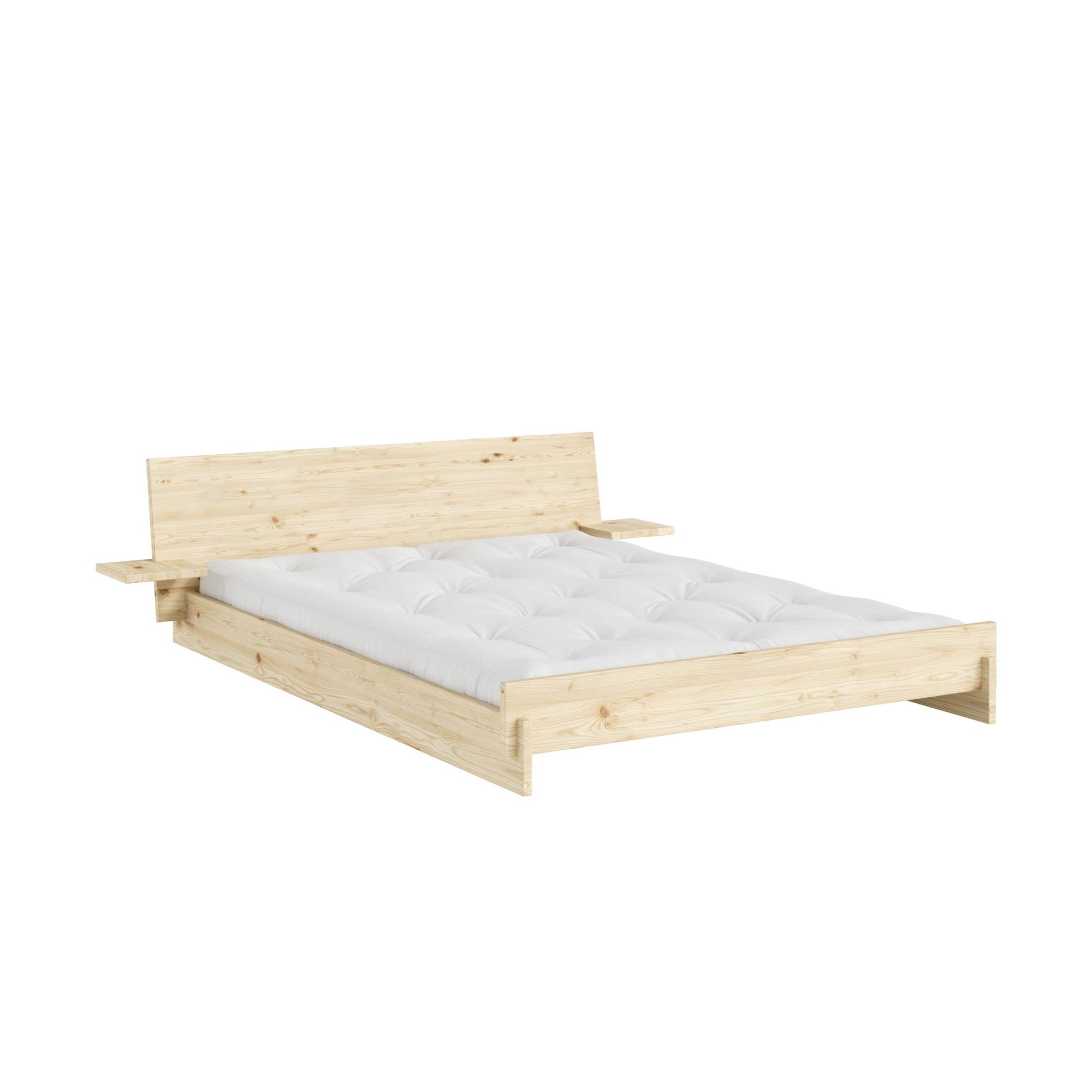 Image of Karup Design Bettgestell "Latch Bed mit Kopfteil, FSC-zertifiziertes Massivholz, Made in Europe" mit 2 Ablagen, inklusive Lattenrost, ohne Matratze, massive Qualität