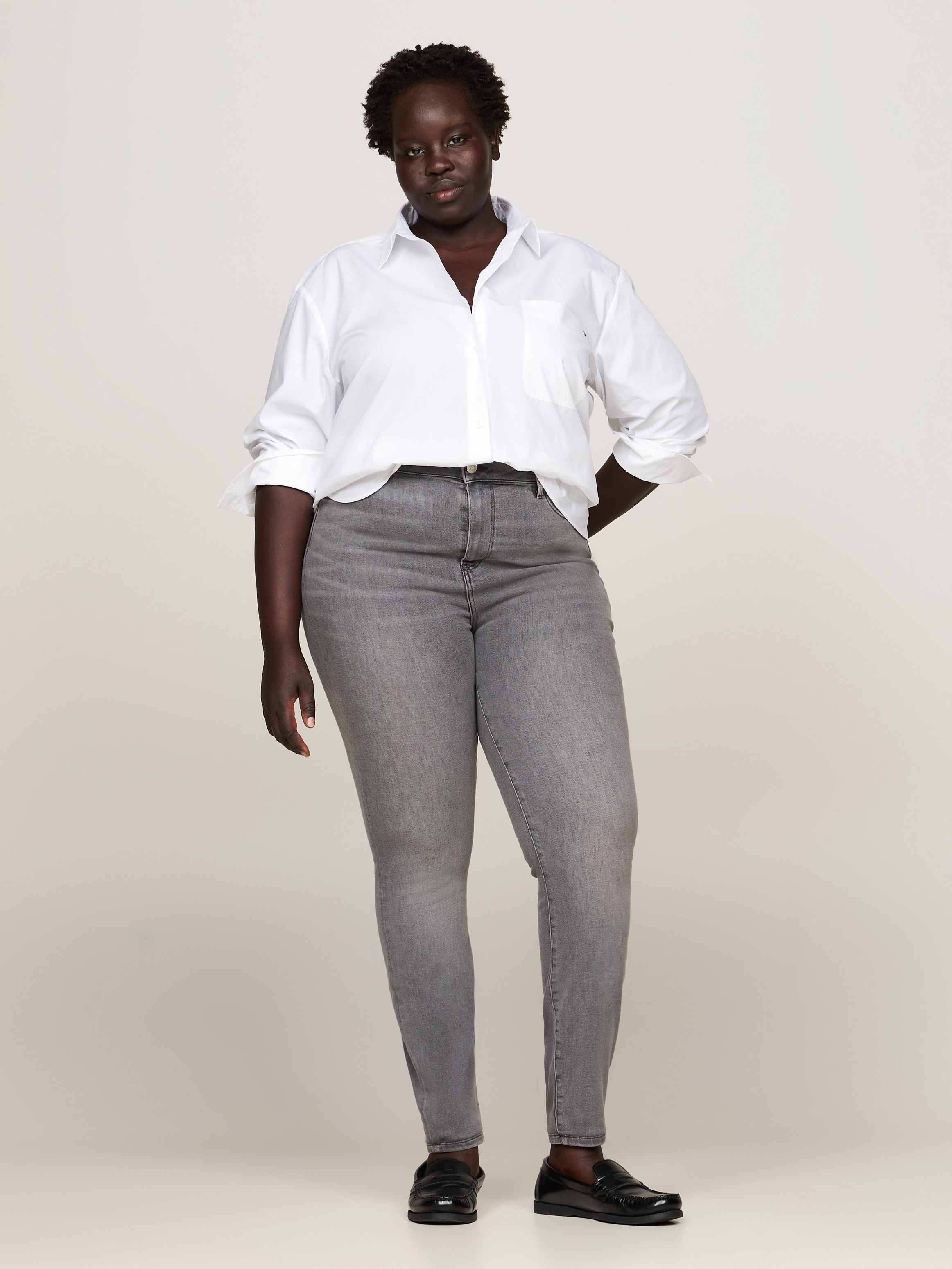 Tommy Hilfiger Curve Skinny-fit-Jeans »CRV HARLEM U SKINNY HW«, Grosse Grössen in Stoned Washed Optik