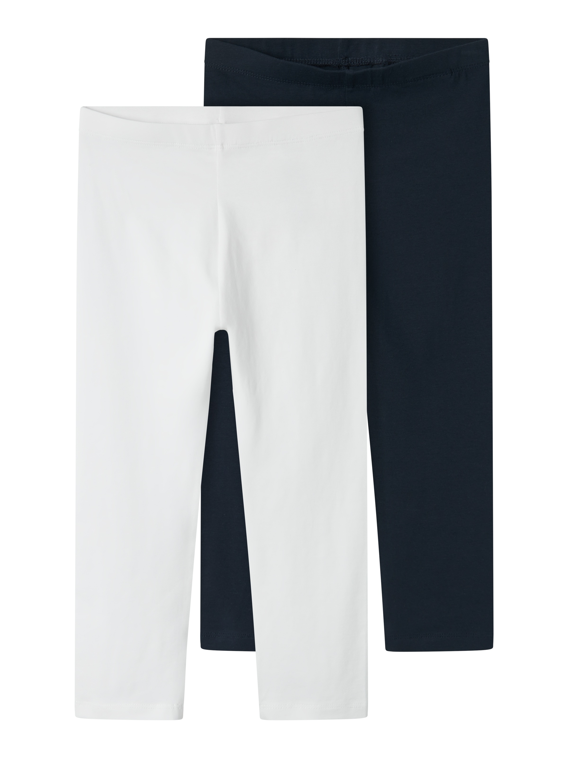 Image of Name It Caprileggings "NKFVIVIAN 2P CAPRI LEGGING F NOOS" aus Baumwollmischung mit Elasthan, Regular Fit, wadenlang, elastisch
