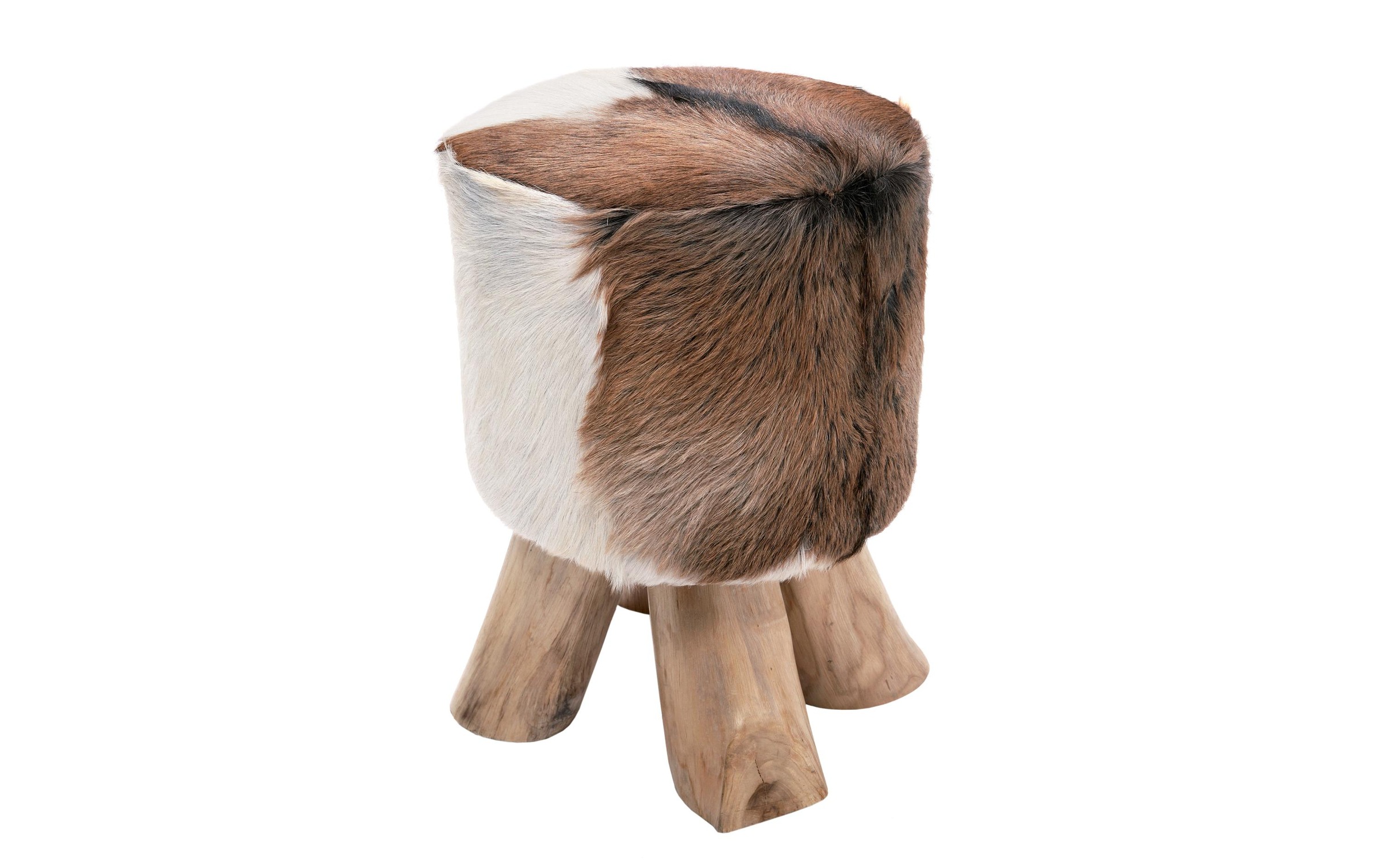 Image of KARE Hocker »Flint Stone Ø 35 cm Echtfell« bei Ackermann Versand Schweiz