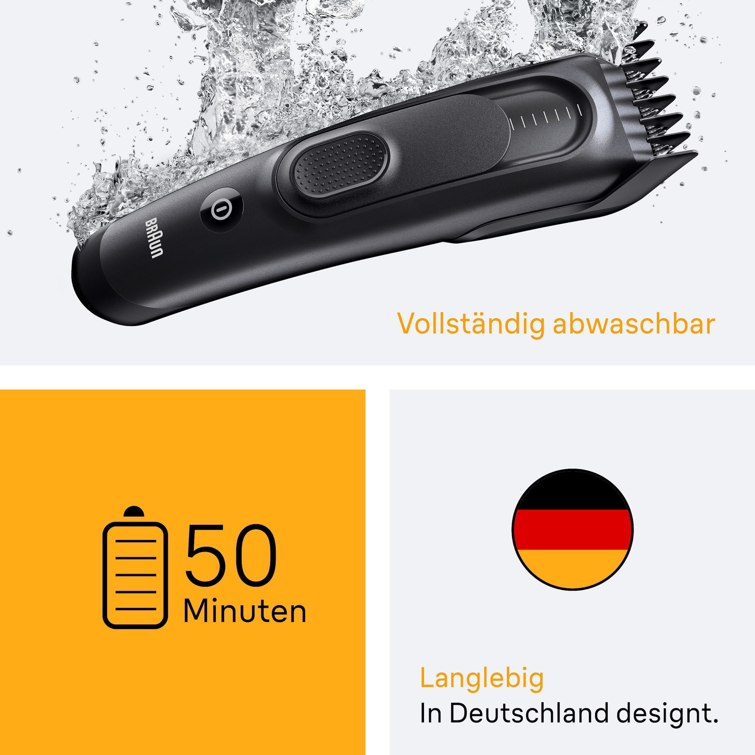 Braun Haarschneider »Haarschneider HC5530« Lebenslang scharfe Klinge, 17 Längeneinstellungen, 50 Min Laufzeit
