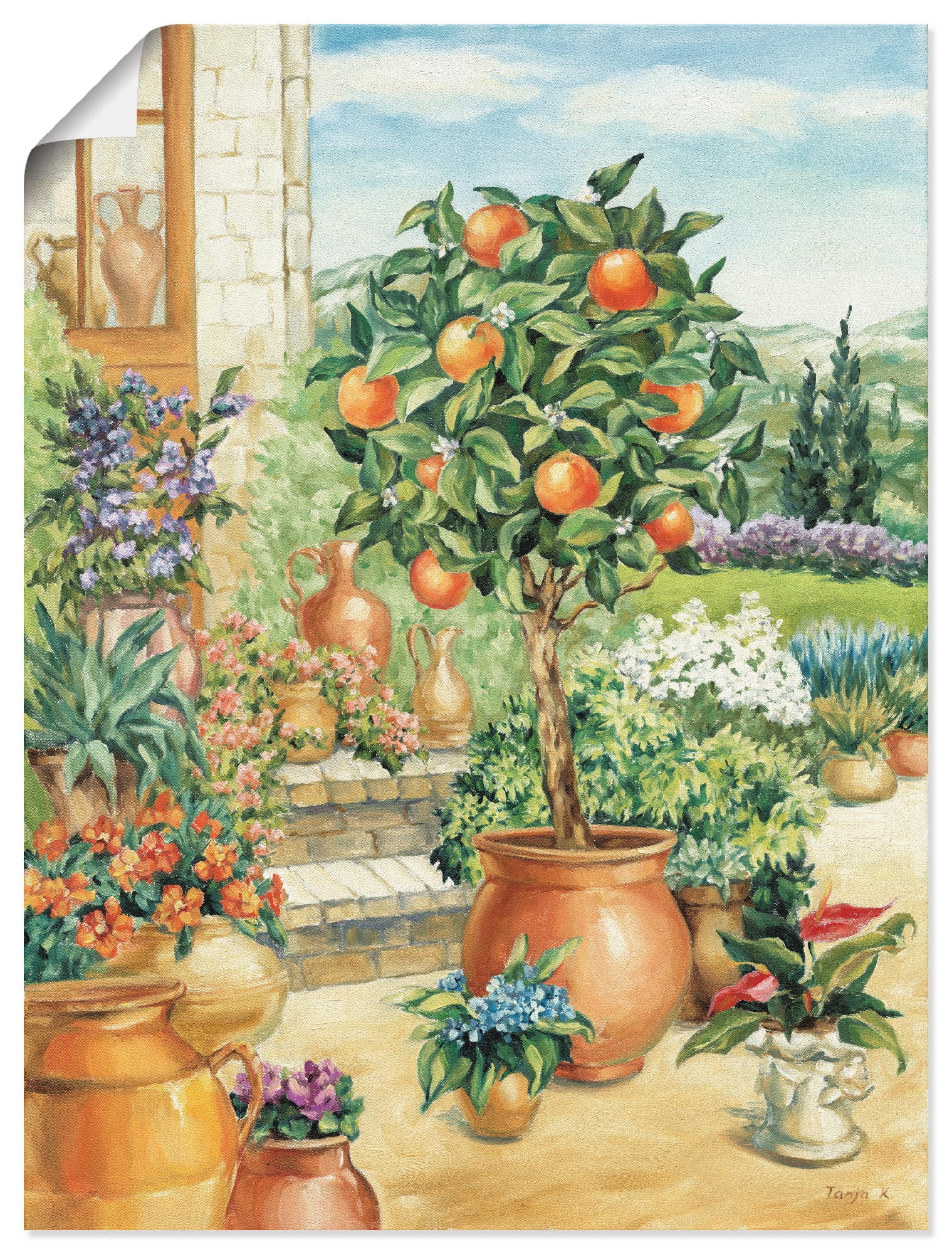 Image of Artland Wandbild »Orangenbaum im Garten«, Garten, (1 St.), in vielen Grössen & Produktarten - Alubild / Outdoorbild für den Aussenbereich, Leinwandbild, Poster, Wandaufkleber / Wandtattoo auch für Badezimmer geeignet bei Ackermann Versand Schweiz