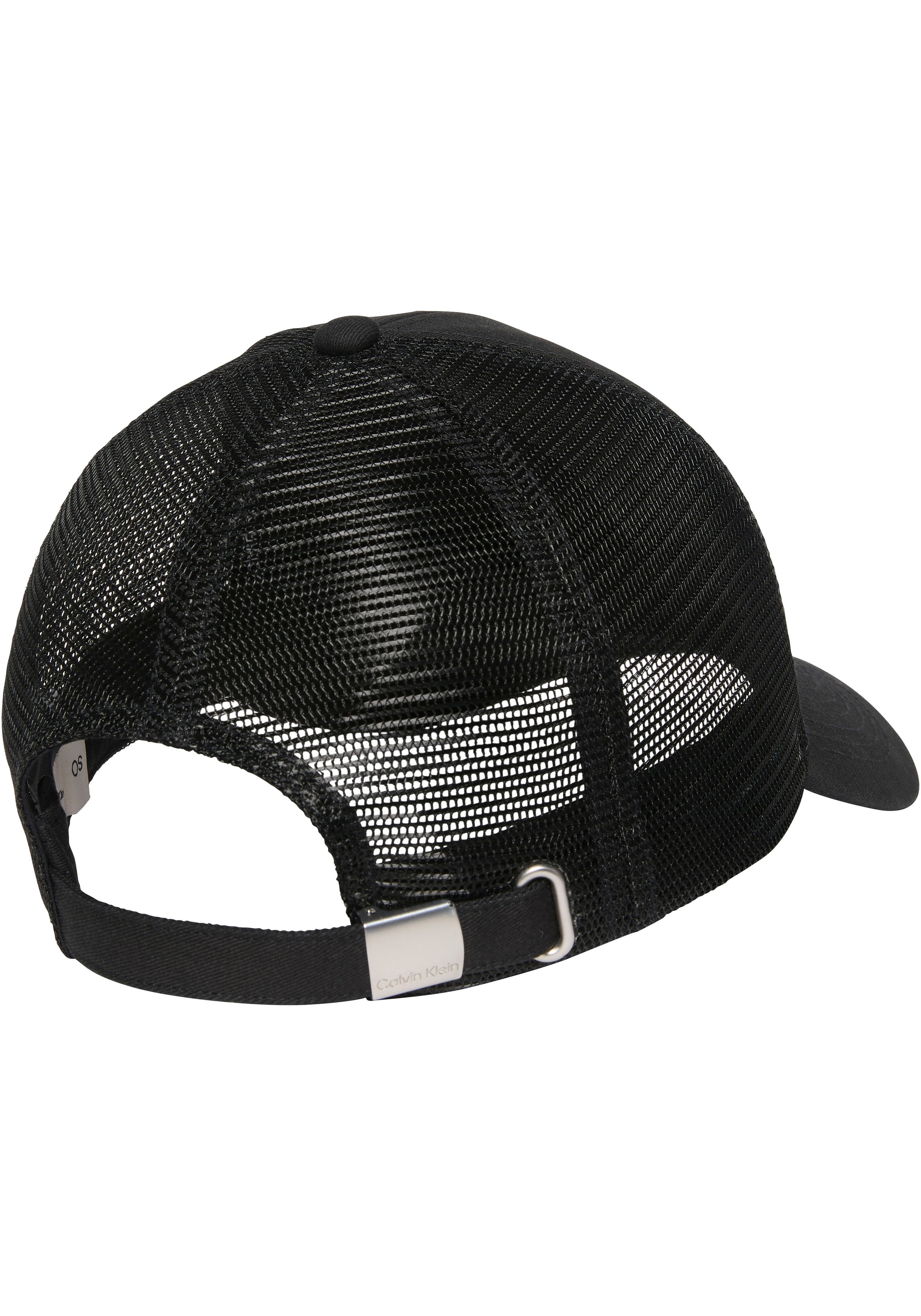 Calvin Klein Jeans Trucker Cap »MONOLOGO WOVEN PATCH TRUCKER« Netzeinsatz, Grösse individuell verstellbar