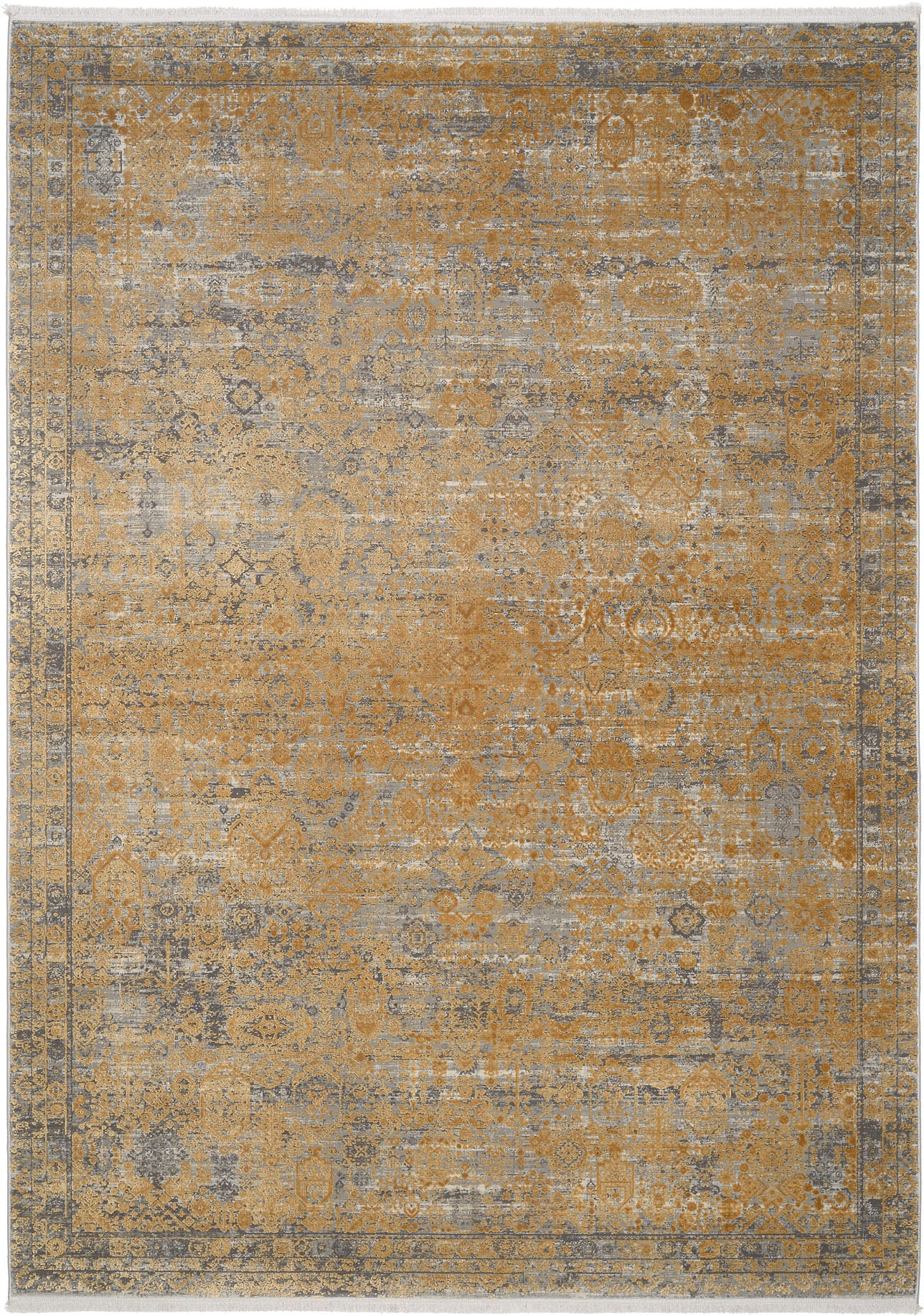 OCI DIE TEPPICHMARKE Teppich »COLOUR TADI« rechteckig 8 mm Höhe Glanz Viskose, mit Fransen, Hoch Tief Struktur, Vintage, Wohnzimmer