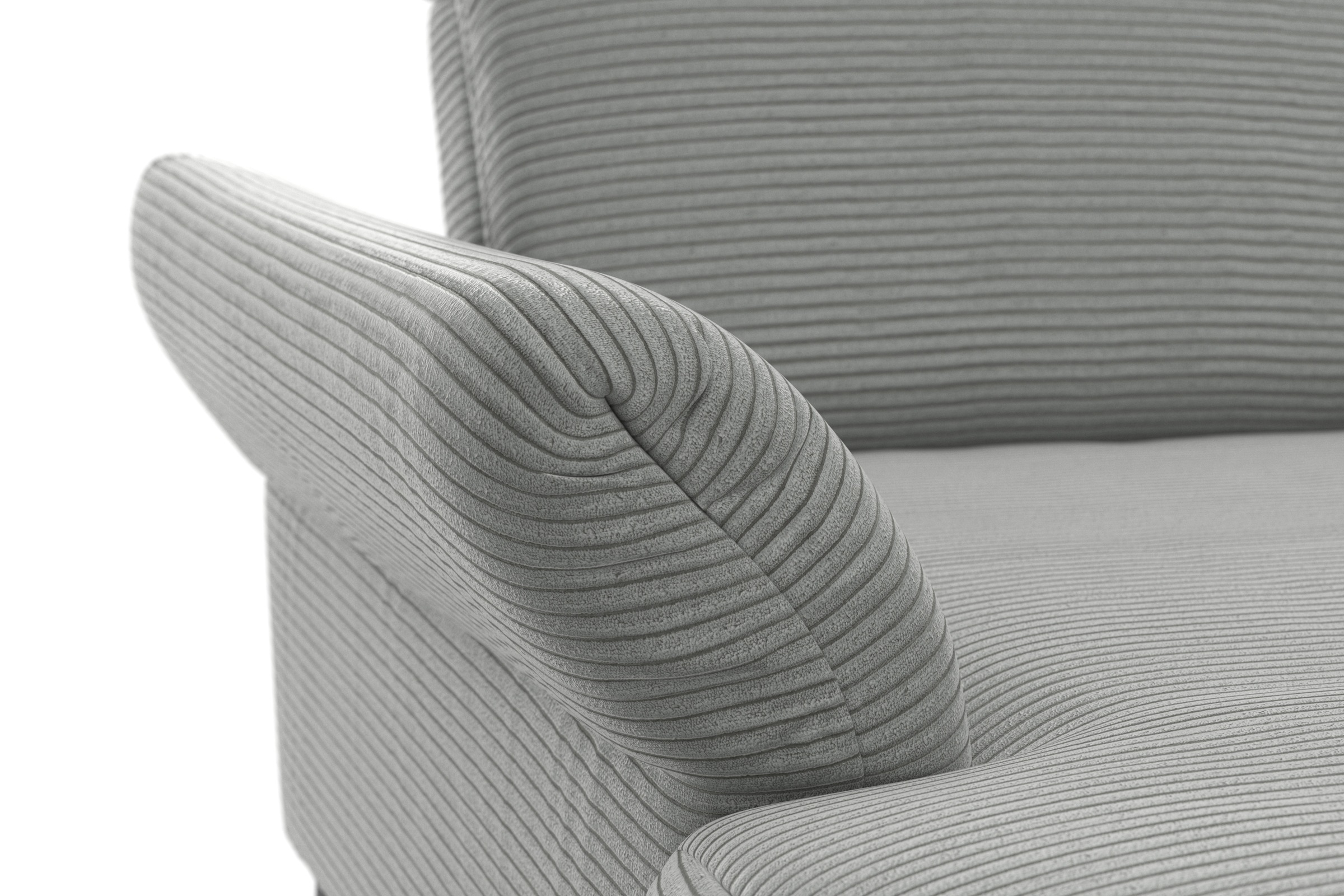 INOSIGN Ecksofa »Coco L-Form«, Sitztiefen-, Arm- und Kopfteilverstellung, Cord-Bezug, Fusshöhe 15 cm
