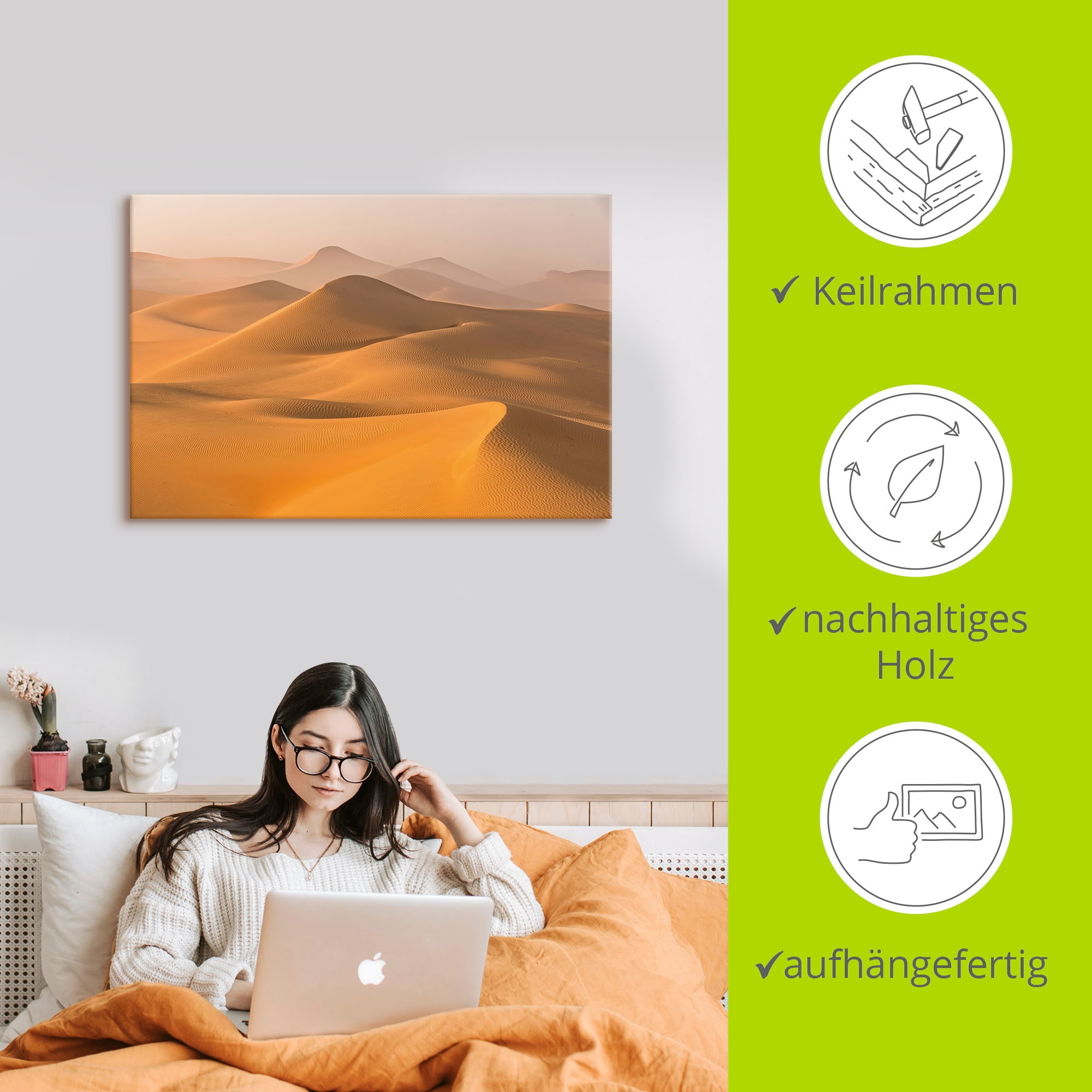 Artland Wandbild »Nebel in der Rub al Khali Wüste«, Wüstenbilder, (1 St.), als Alubild, Outdoorbild, Leinwandbild in verschied. Grössen