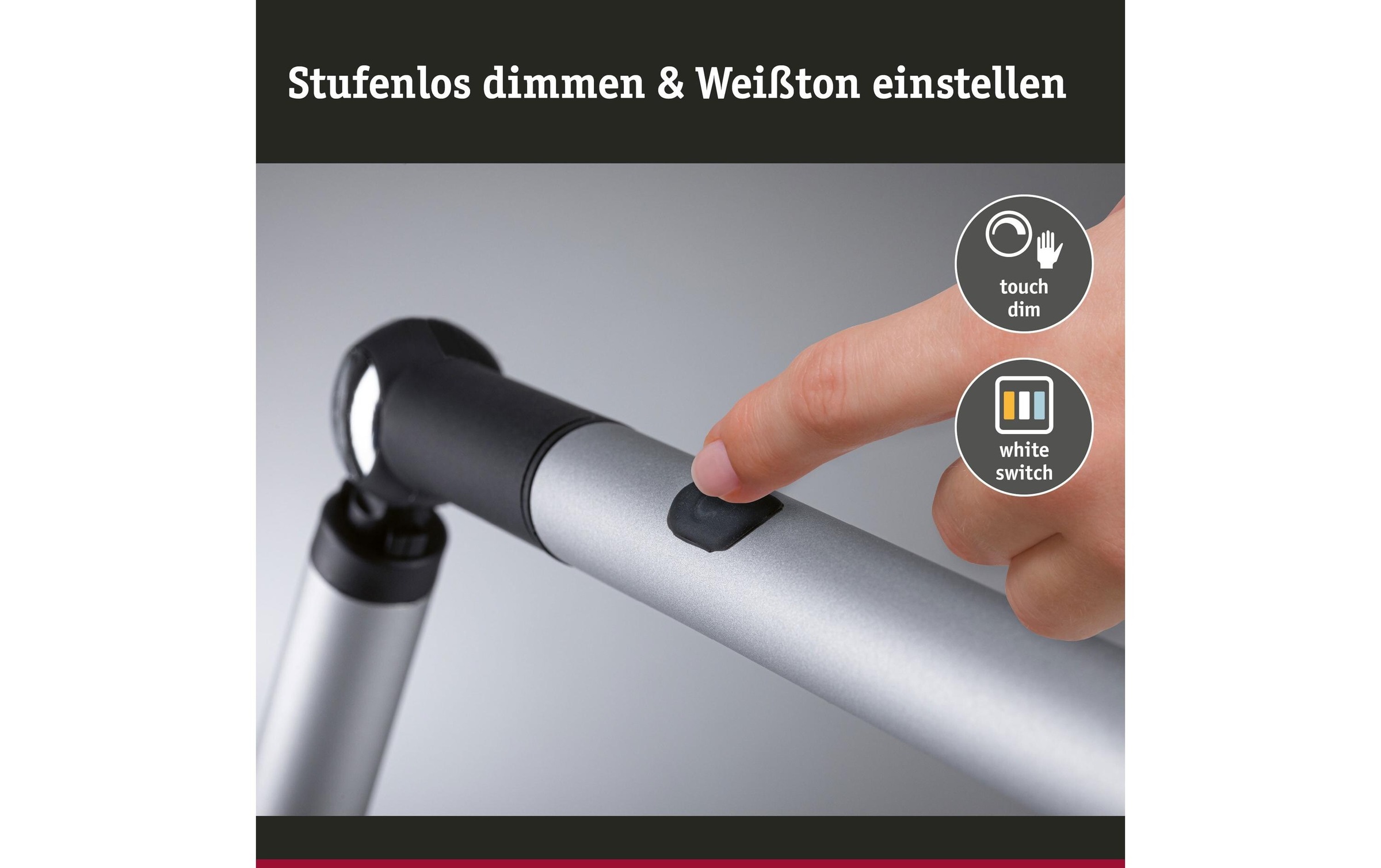 Paulmann Lampe de bureau LED »Paulmann Schreibtischleuchte LED 3-Step-Dim Silber« Module LED Blanc froid | blanc chaud