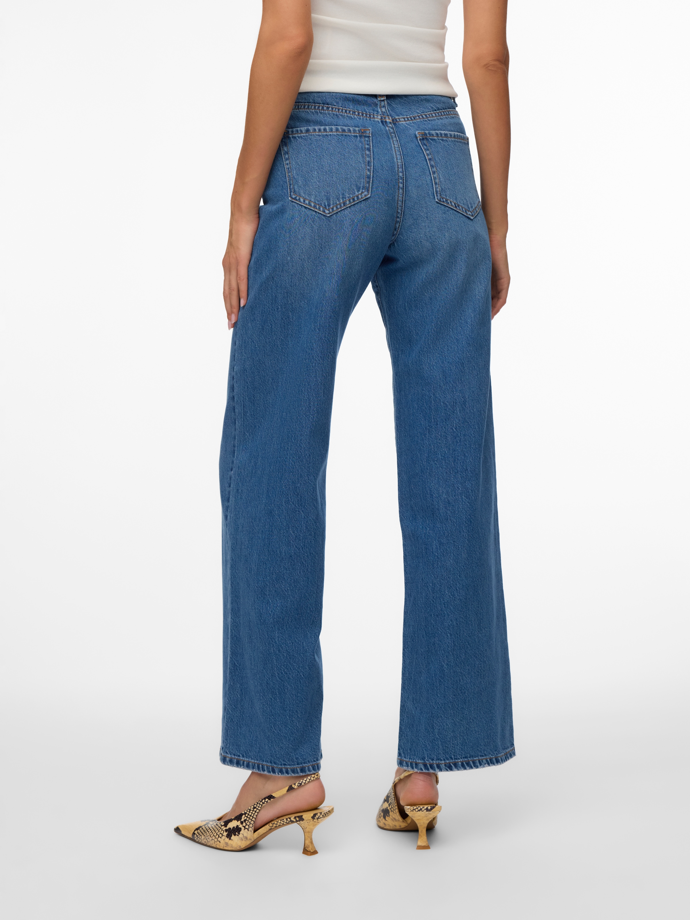 Vero Moda High-waist-Jeans »VMVEGA HR WIDE DENIM JEANS SI392 NOOS« Baumwolle, wide fit, high waist