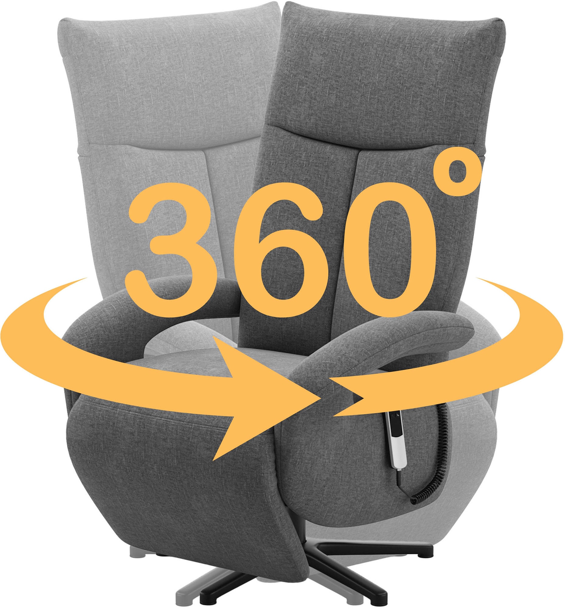 sit&more Fauteuil TV »Amica, inkl. Kopfteilverstellung & Drehfunktion« wahlweise mit 2 Motoren, Akku und Aufstehhilfe