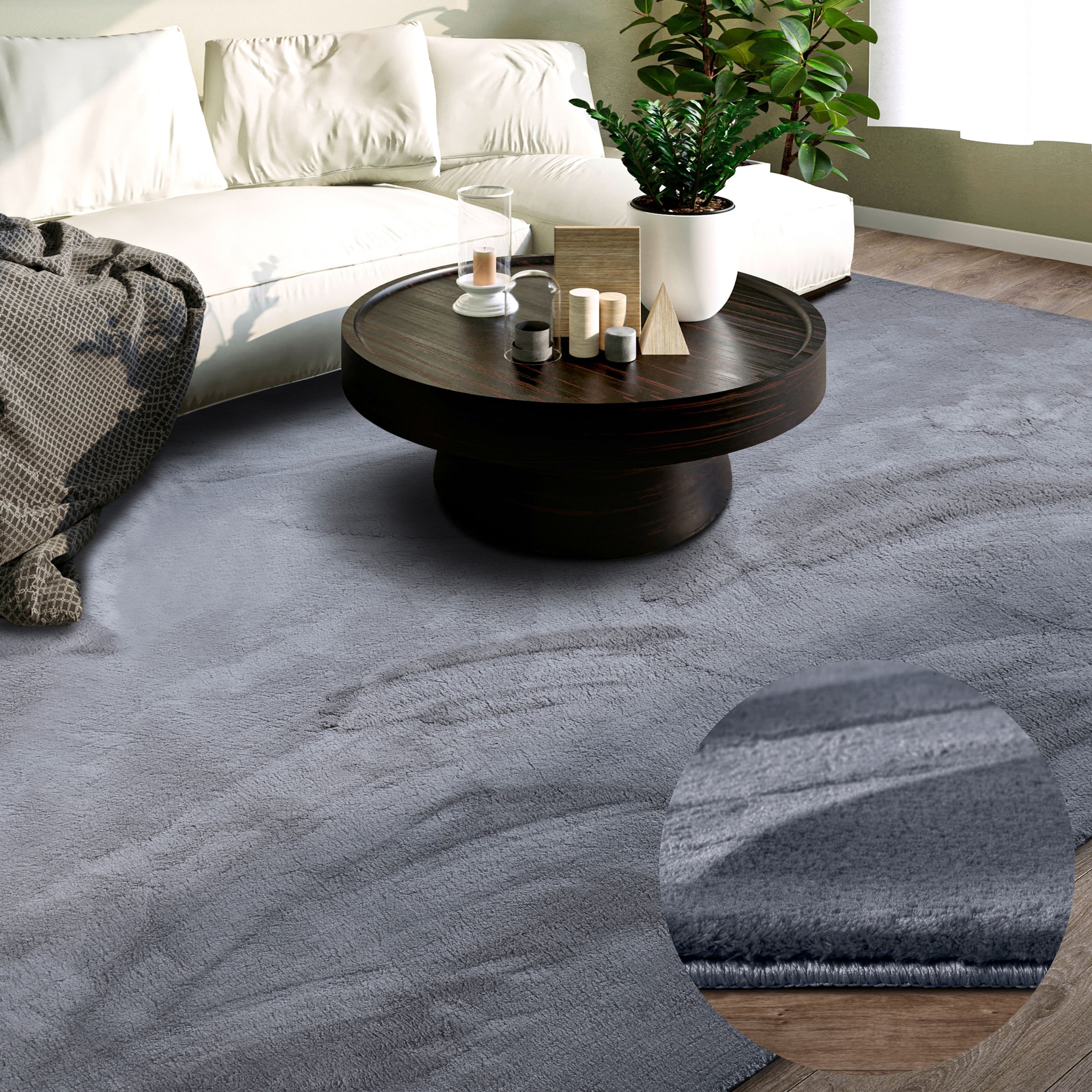 Villeroy & Boch Teppich »Leon« rechteckig 15 mm Höhe Langflor, Shaggy, uni, flauschig weich, glänzend, Kaninchenfell Haptik