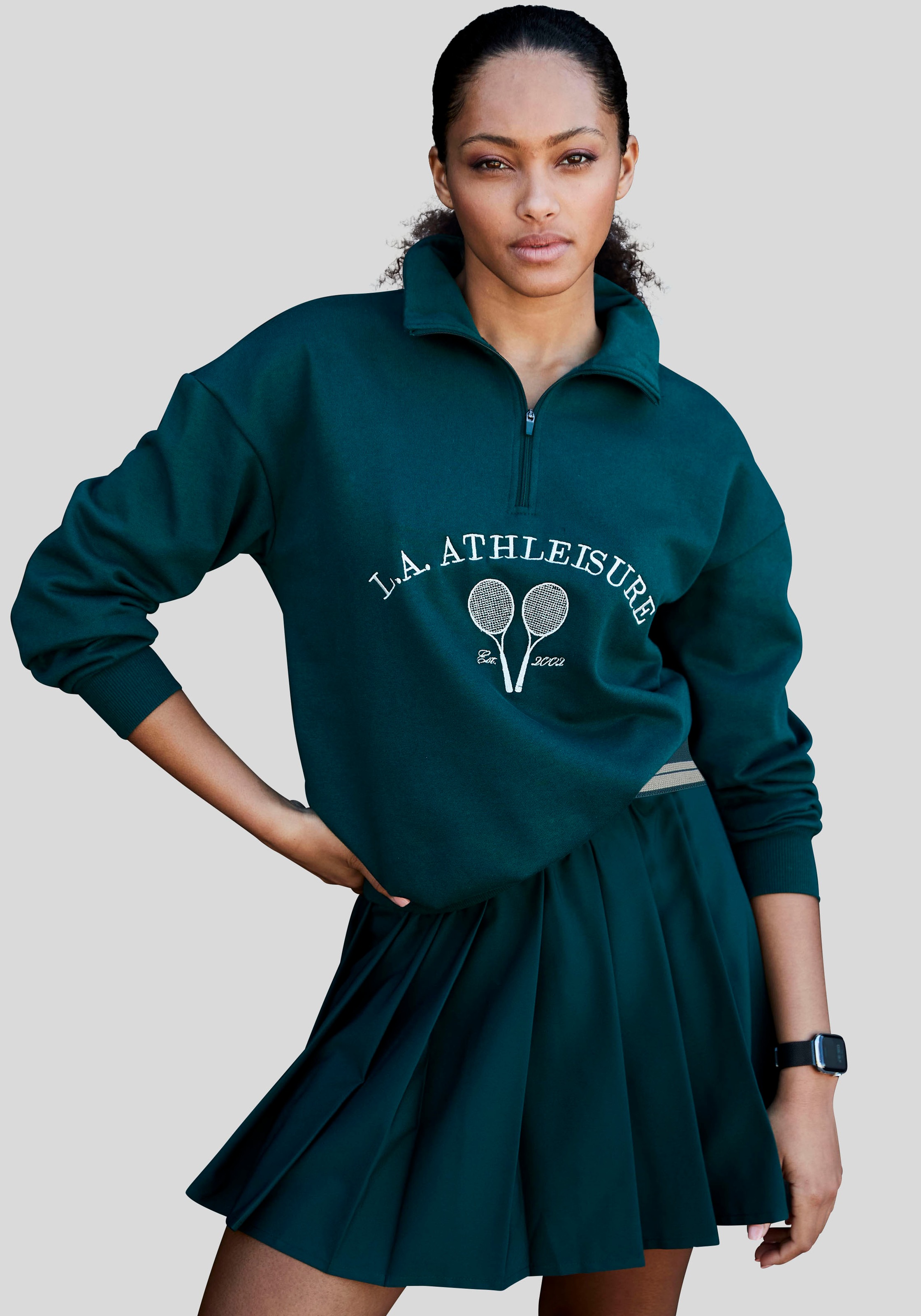 LASCANA ACTIVE Sweatshirt »Tennis«, mit Stehkragen und Reissverschluss