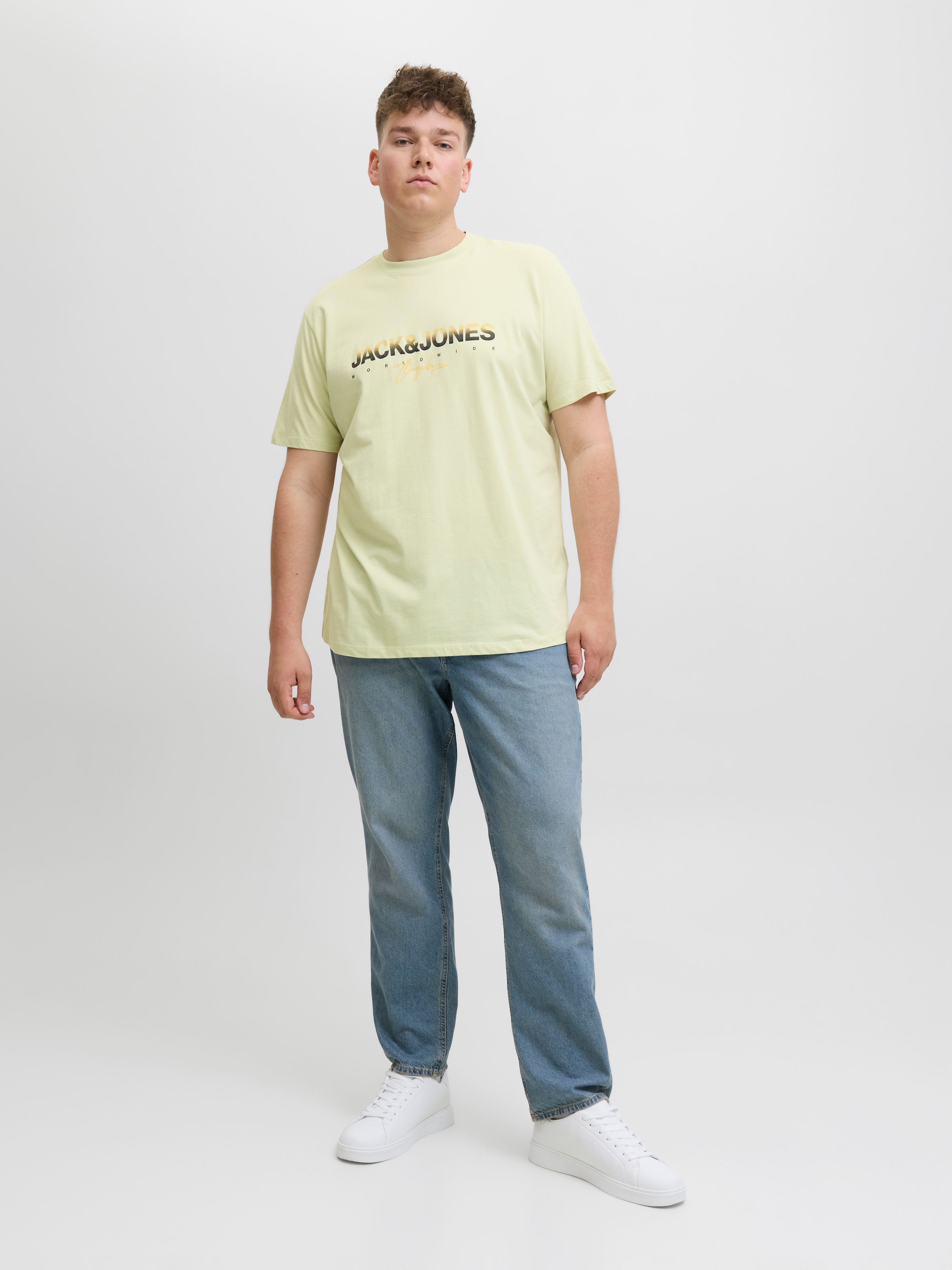 Jack & Jones PlusSize Print-Shirt »JORCANGGU TEE SS CREW NECK FST PLS«, mit Logo Print