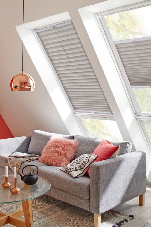 ♕ sunlines Dachfensterplissee Crepe«, Führungsschienen Lichtschutz, mit auf Style verspannt, versandkostenfrei »StartUp