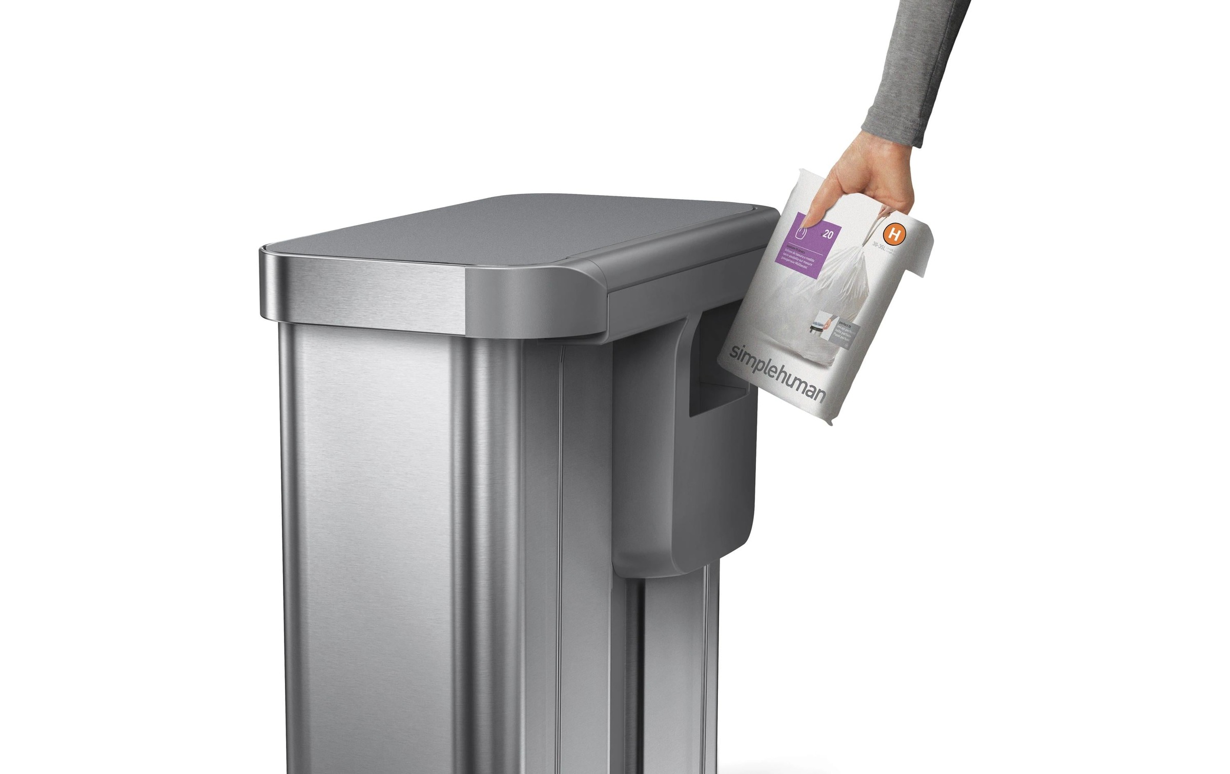 simplehuman Mülleimer »Step Can 34+24 l« 2 Behälter