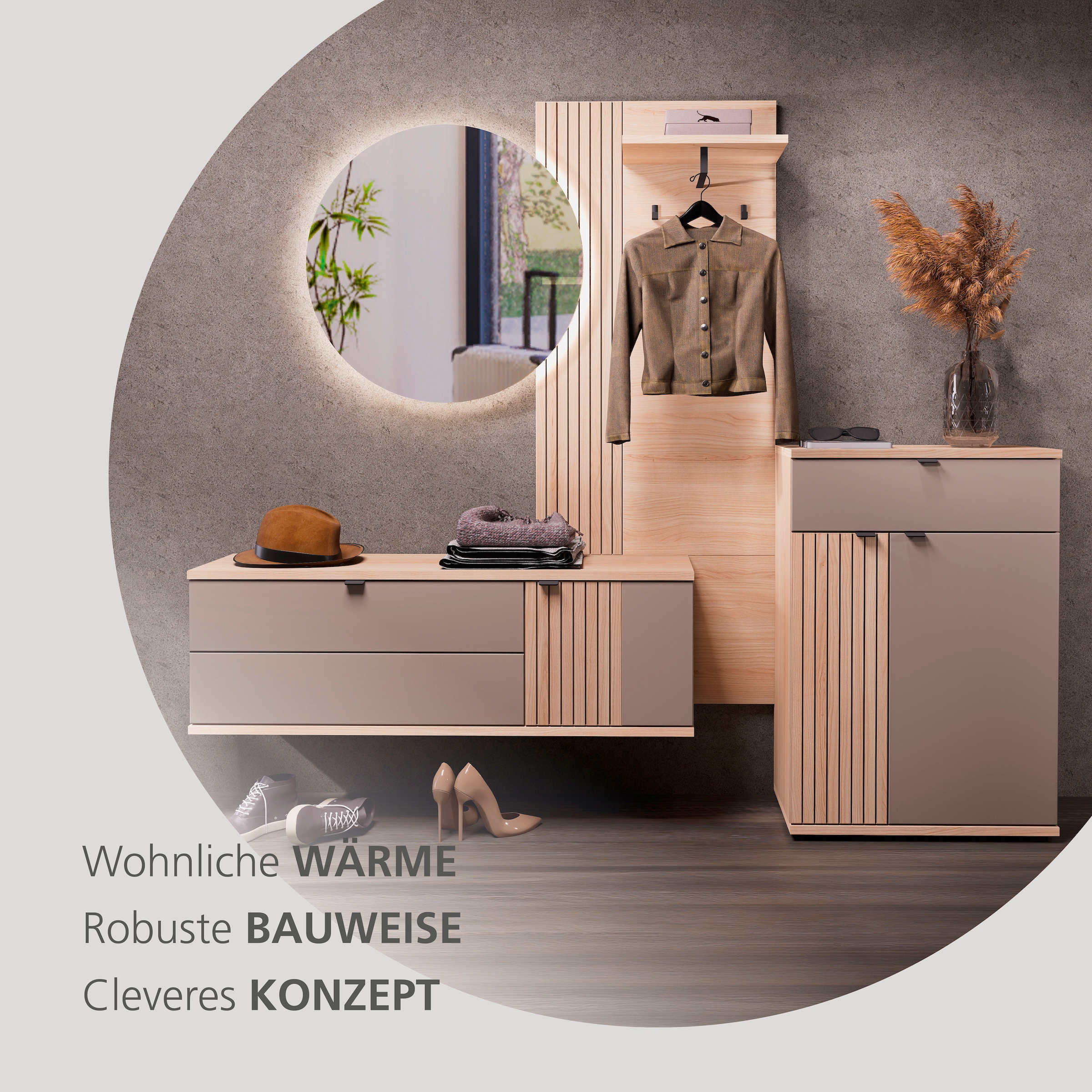 Innostyle Armoire à chaussures »PISA Schuhschrank« 1 cuis tlg. Fermeture douce, bord AB, 1 tiroir, 4 compartiments