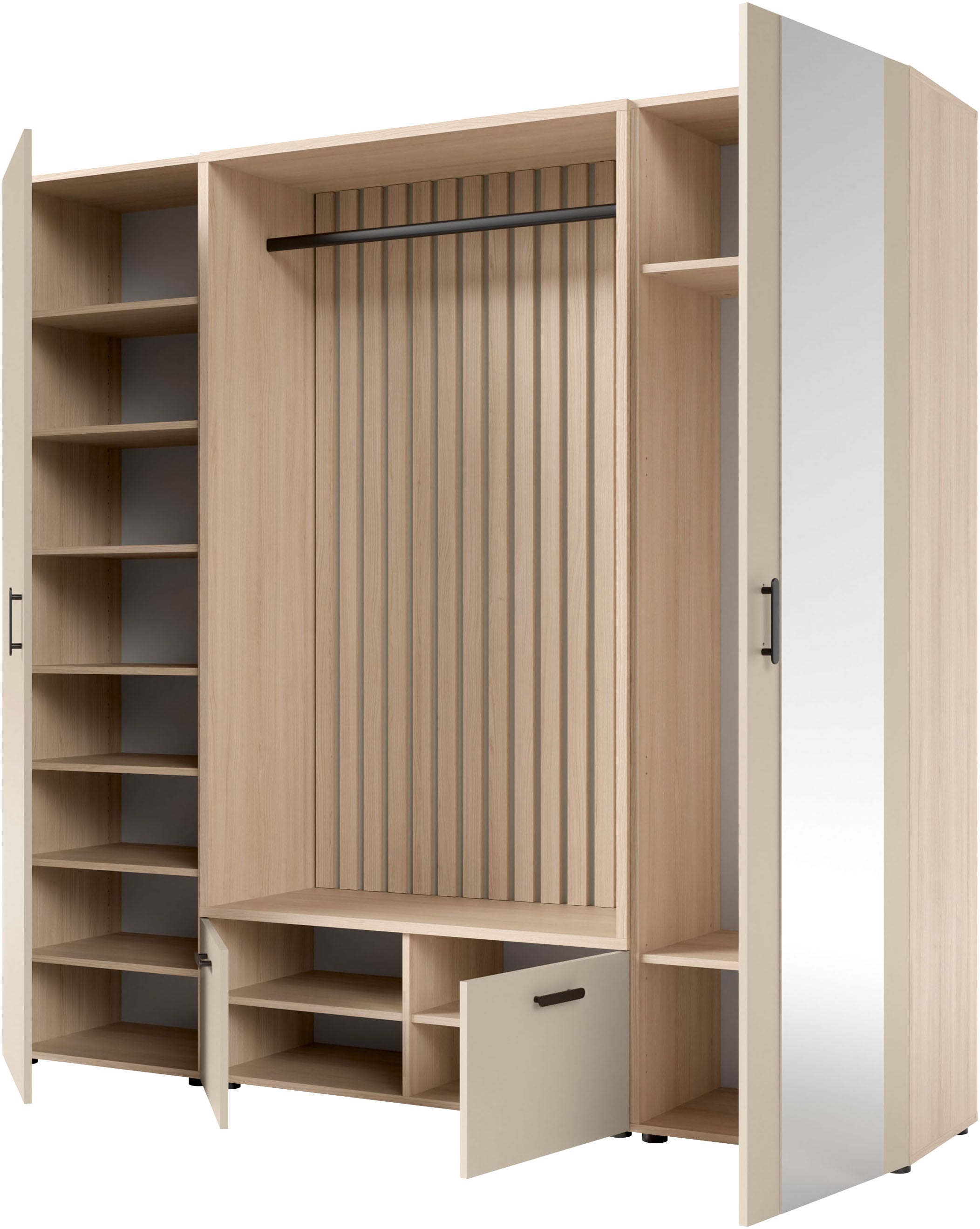 HBZ Ensemble de vestiaires »Hannover Kompaktgarderobe B/H/T 210x200x45 cm« 4 cuis tlg.