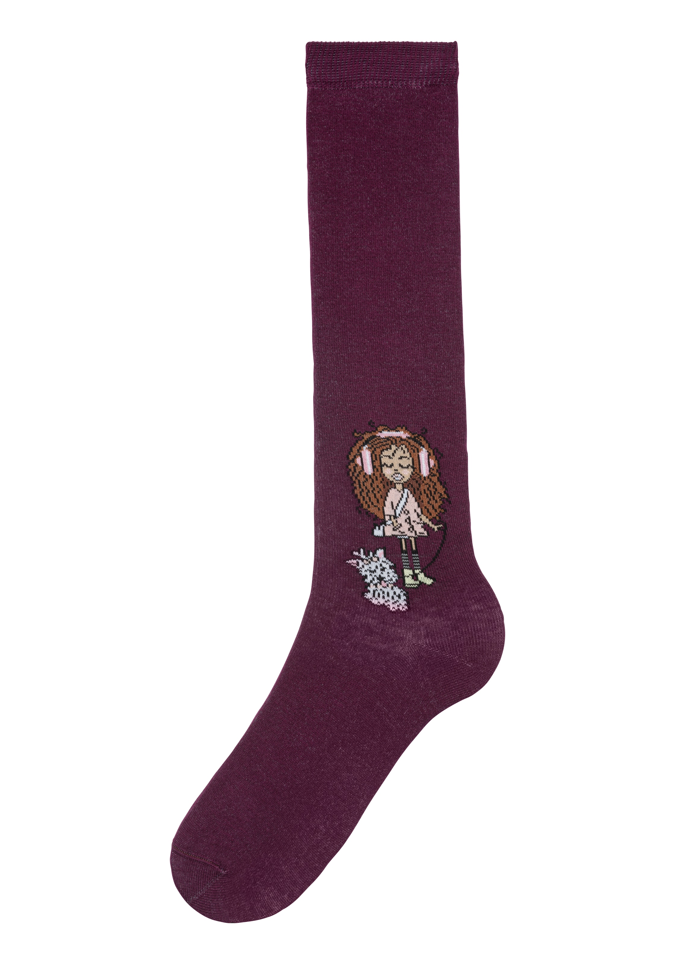 H.I.S Kniestrümpfe, (Packung, 5 Paar), mit eingestricktem Motiv