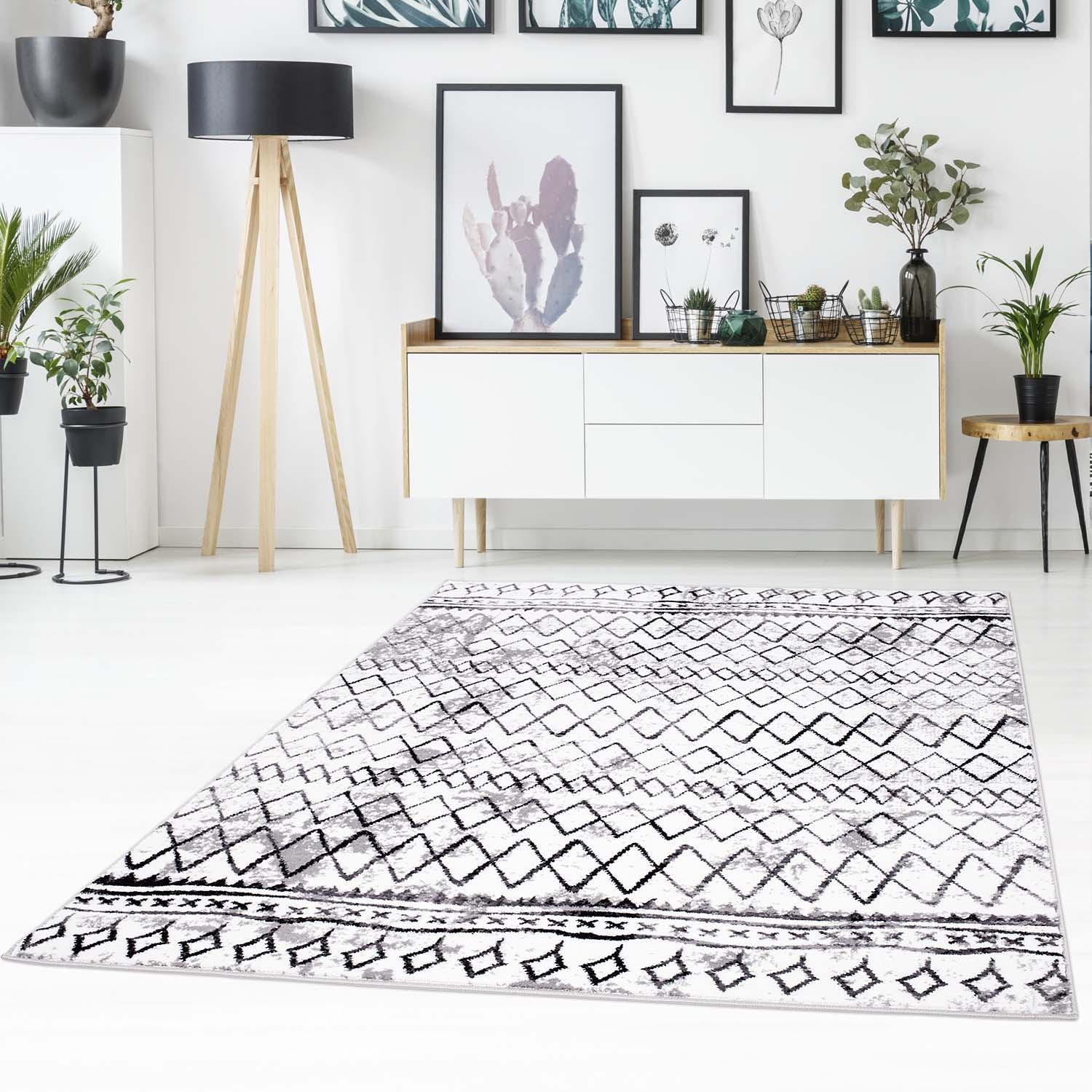 Image of Carpet City Teppich "Timeless 7547" rechteckig 6 mm Höhe Kurzflor, Modern, Zickzack-Muster, ideal für Wohnzimmer & Schlafzimmer