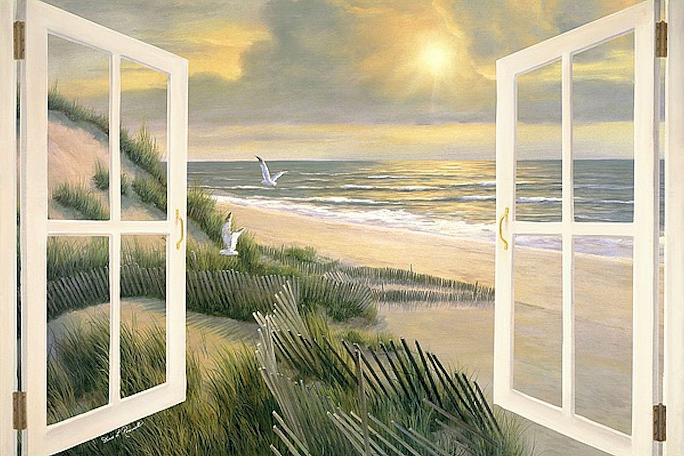 Image of Home affaire Leinwandbild »D. ROMANELLO / Morgentliche Medidation am Fenster«, (1 St.) bei Ackermann Versand Schweiz