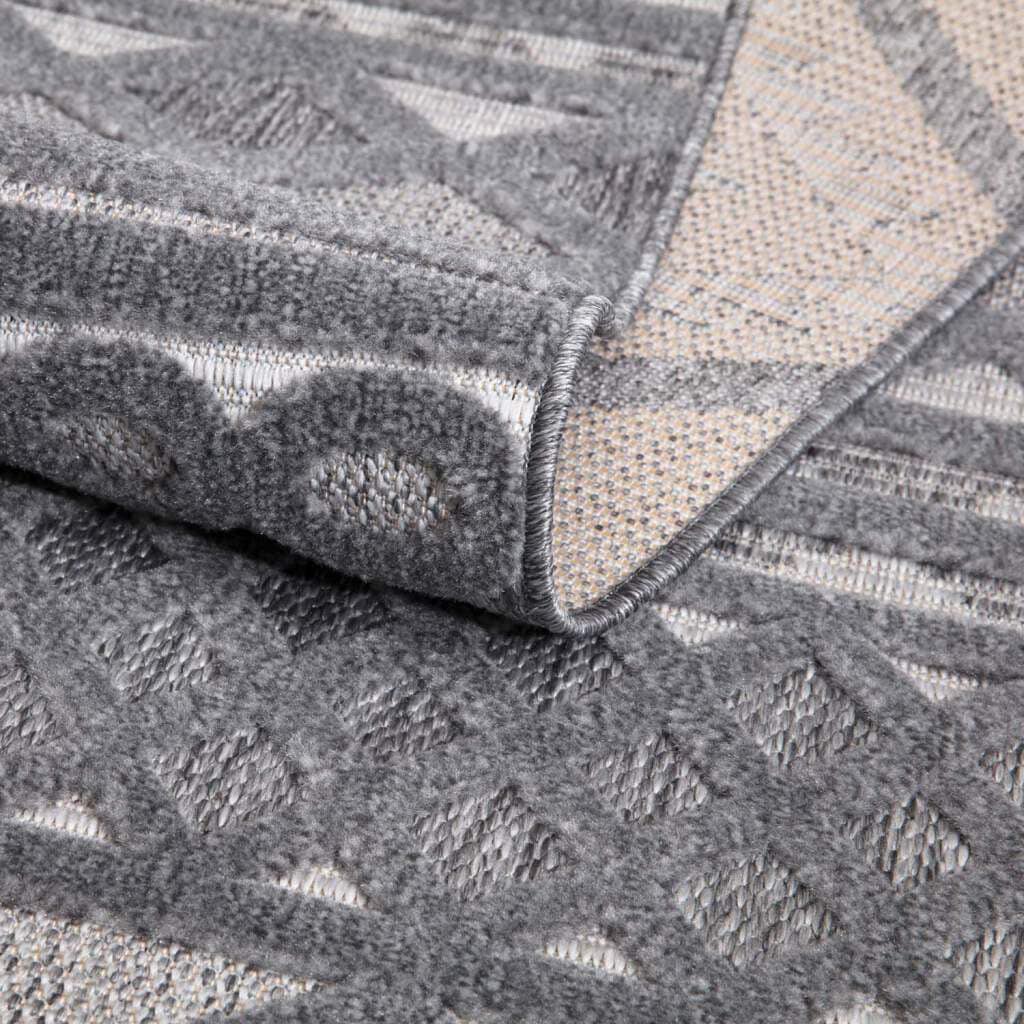 Carpet City Teppich »In-& Outdoorteppich Santorini 435, 3D-Effekt, Boho-Look«, rund, 5 mm Höhe, Wetterfest & UV-beständig für Terrasse, Balkon, Küche, Flur