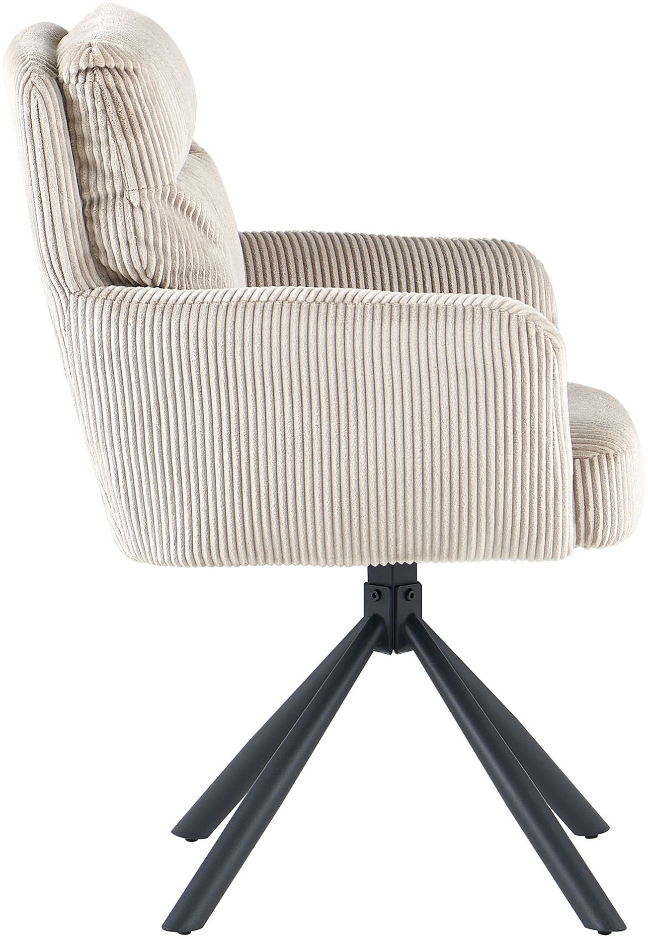 GOODproduct Esszimmerstuhl »Justin« (Set) 2 Stk.gemütlicher Sessel mit Taschenfederkern, 360 Grad drehbar, Grob - Cord