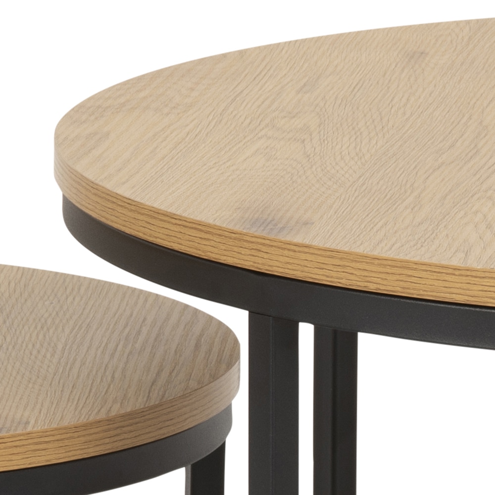 ACTONA GROUP Couchtisch »Spiro 2er Set, rund – modern & stilvoll kombinieren, zeitloses Design« Couchtisch, Beistelltisch, 2 Stk. tlg. OTTOs Choice Holzoptik, pflegeleicht & robustes Metallgestell