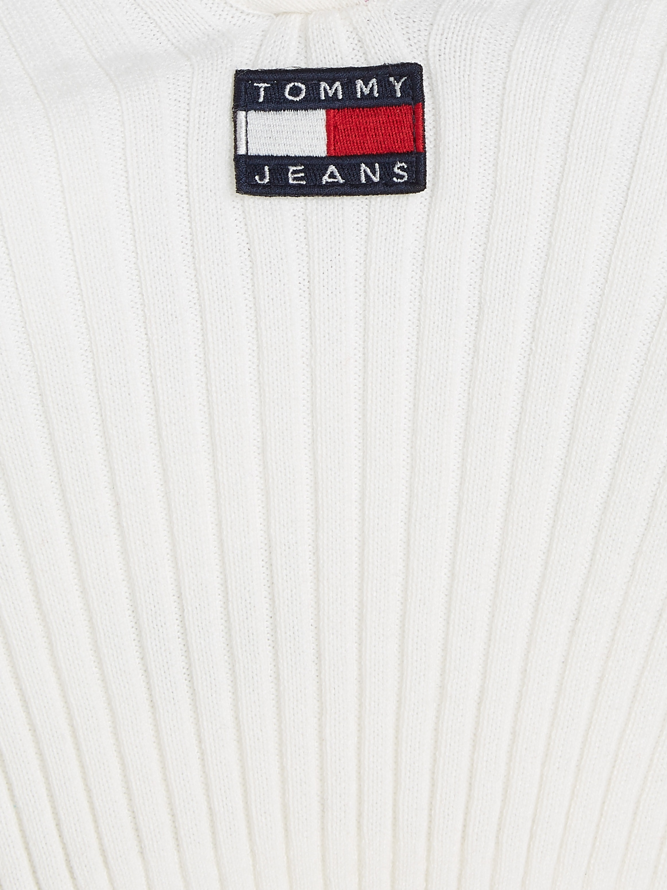 Tommy Jeans Strickpullover »TJW XS BADGE RIB COLLAR SWEATER«, mit V-Ausschnitt